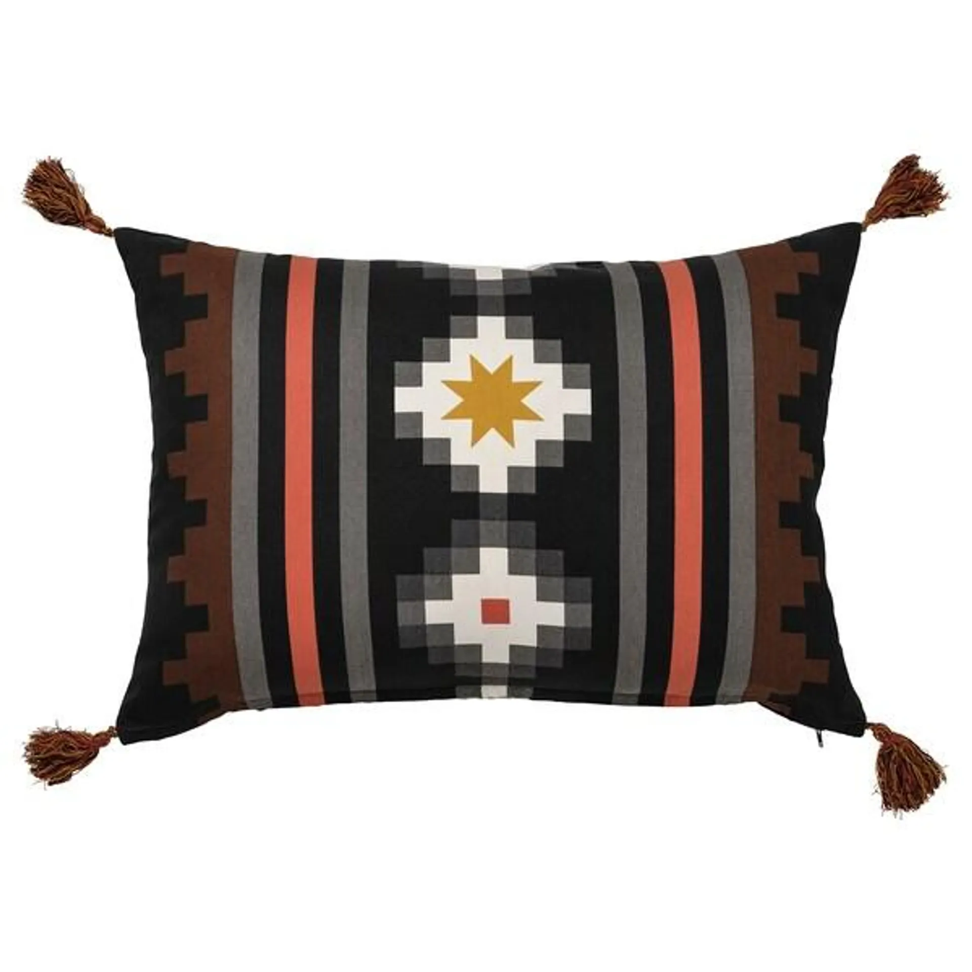 Cushion cover, black/orange-red,