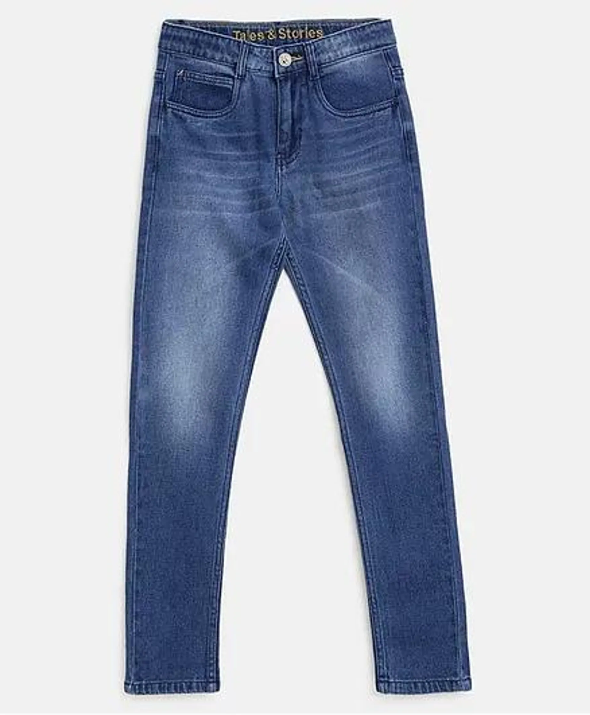 Tales & Stories Skinny Fit Solid Jeans - Blue