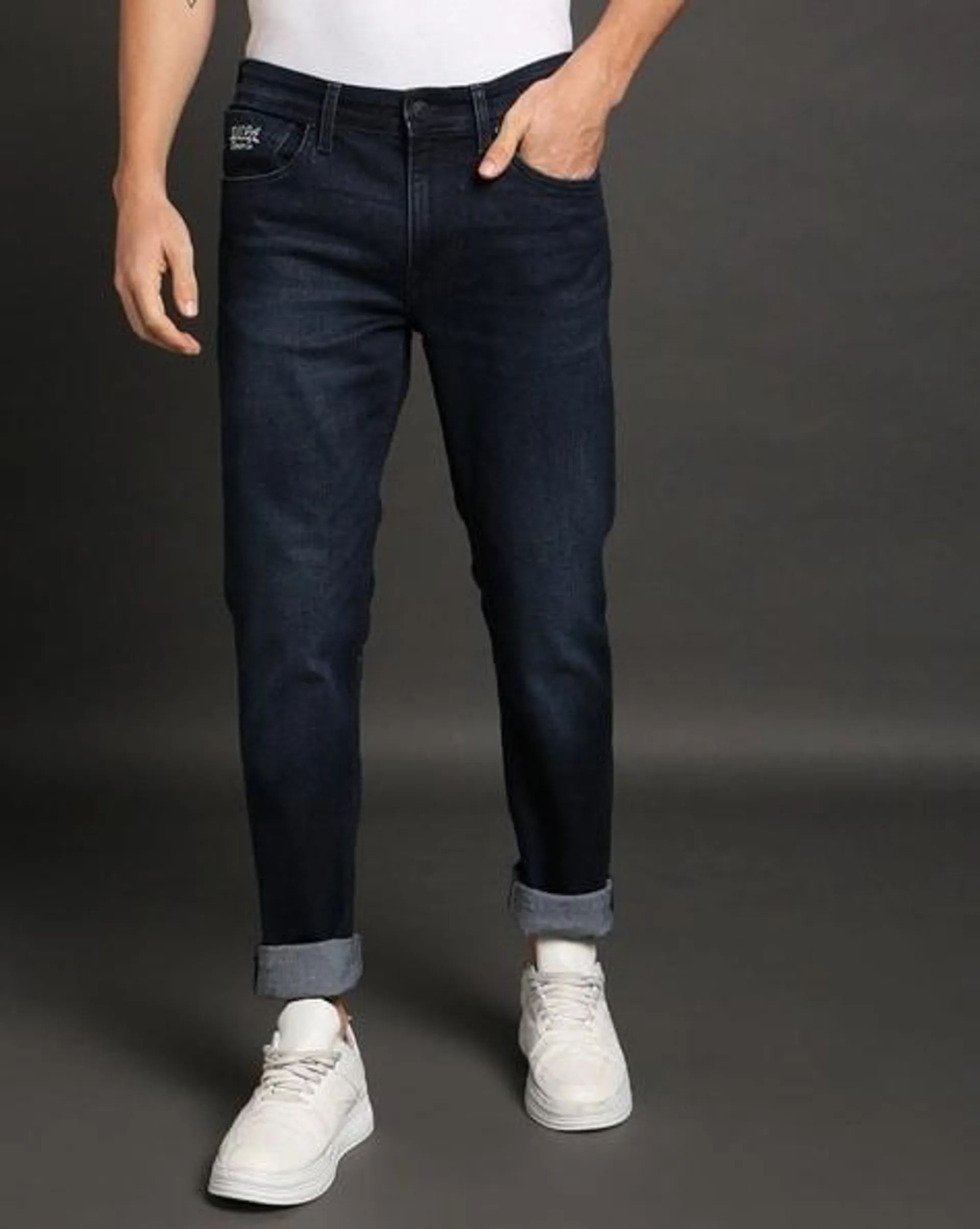 Mens Brandon Mid-Wash Slim Tapered Fit Jeans