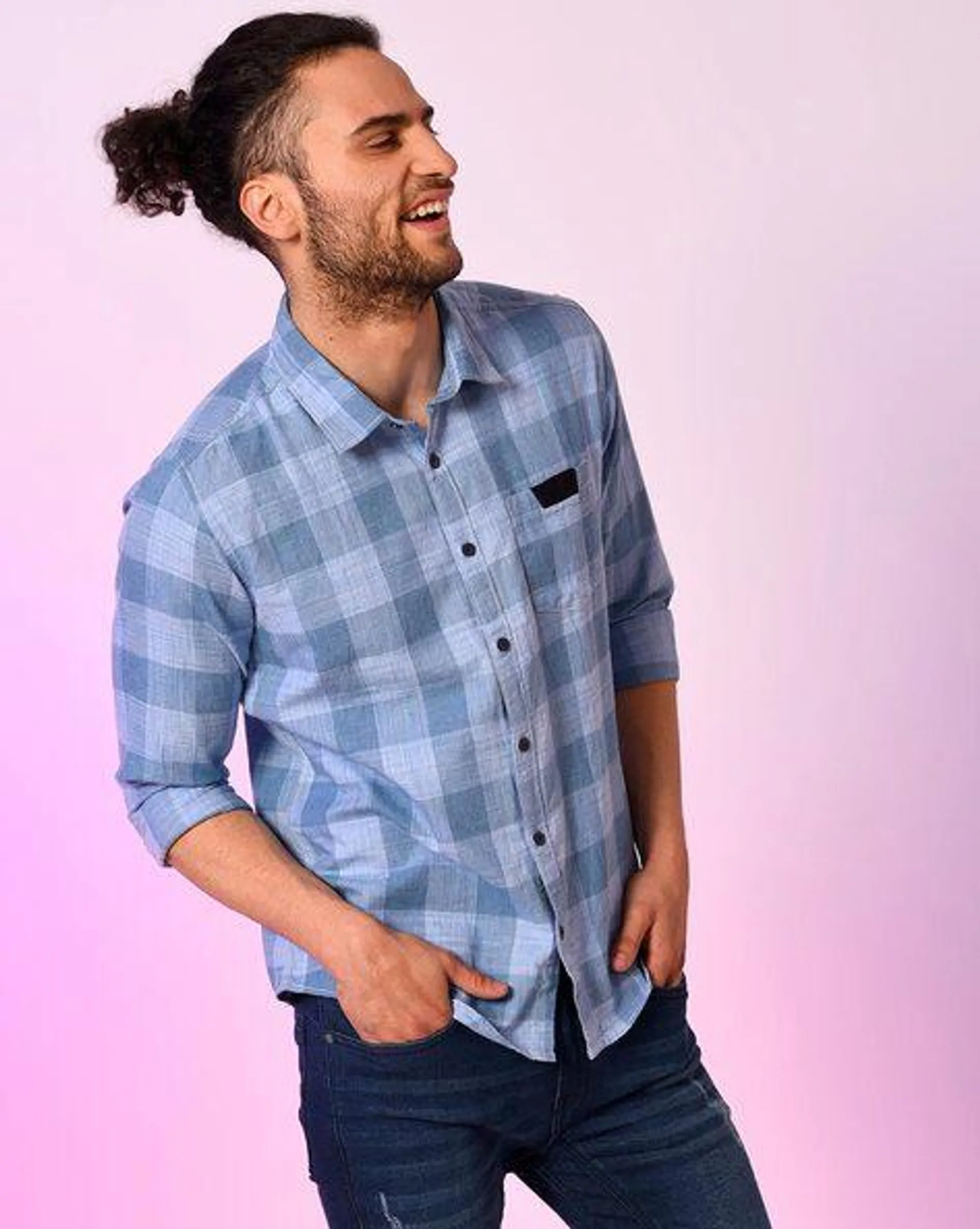 Checked Shirt with Patch Pocket