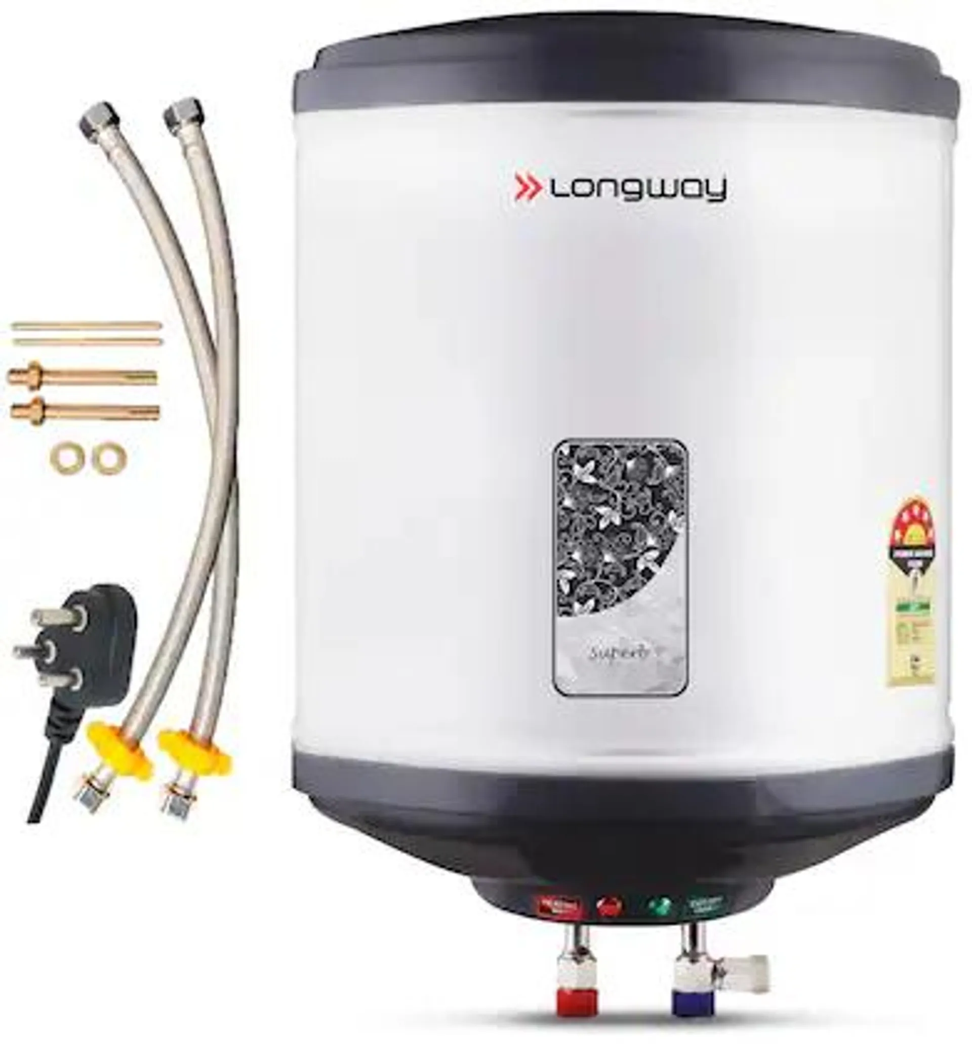 Longway Superb 25 Ltr 5 Star Rated Automatic Storage Water for Home, Water Geyser, Water Heater, Electric Geyser with Multiple Safety System & Anti-Rust Coating | 1-Year Warranty | (Gray, 25 Ltr)