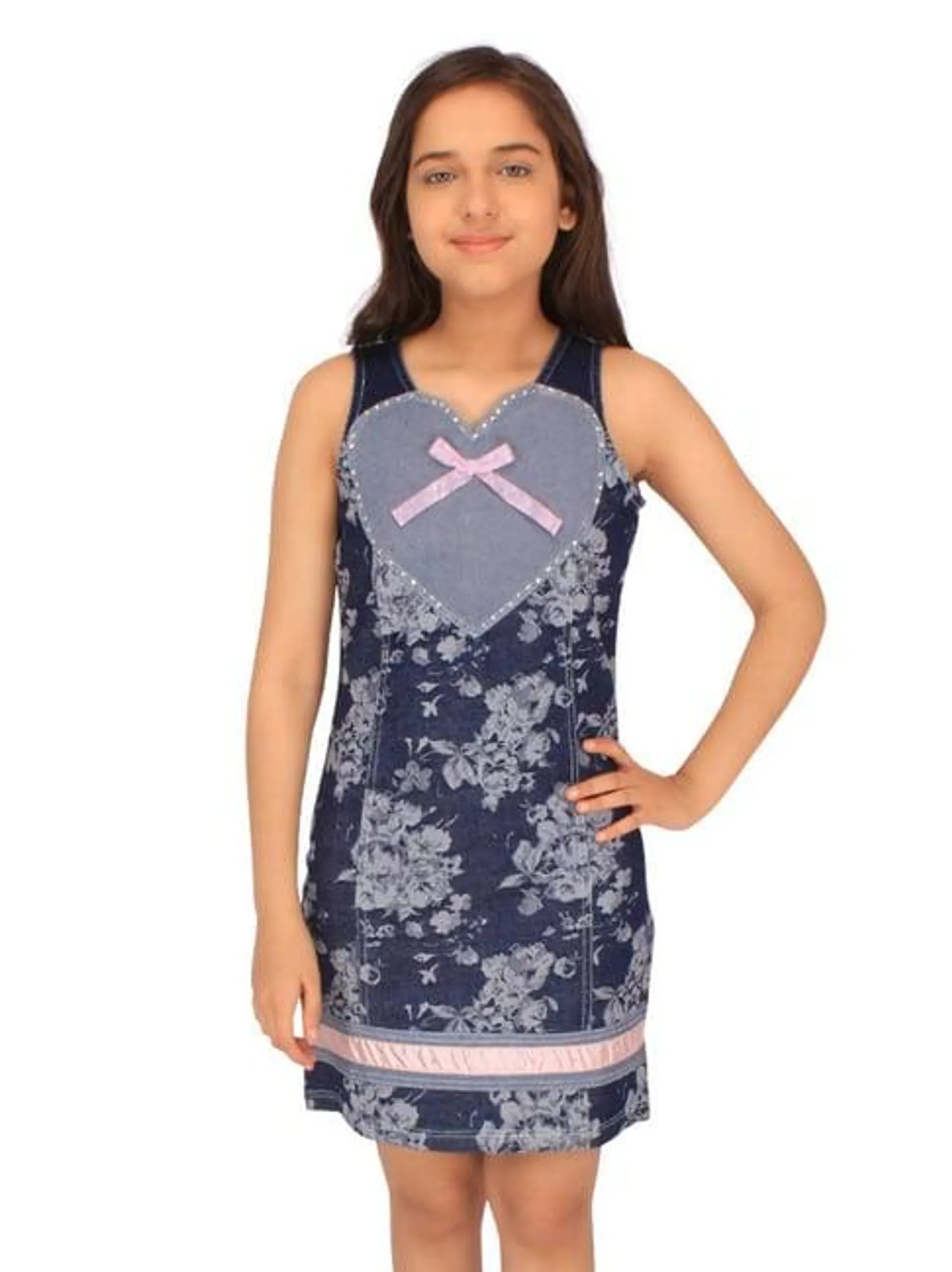 Cutecumber Kids Dark Blue Floral Print Shift Dress