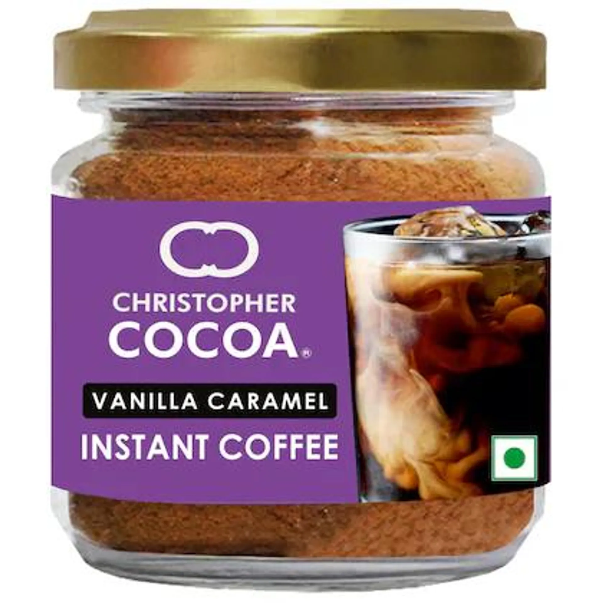 Christopher Cocoa, Vanilla Caramel Chocolate Mocha, 50g (Instant Coffee Cocoa Powder, No sugar, Vegan)