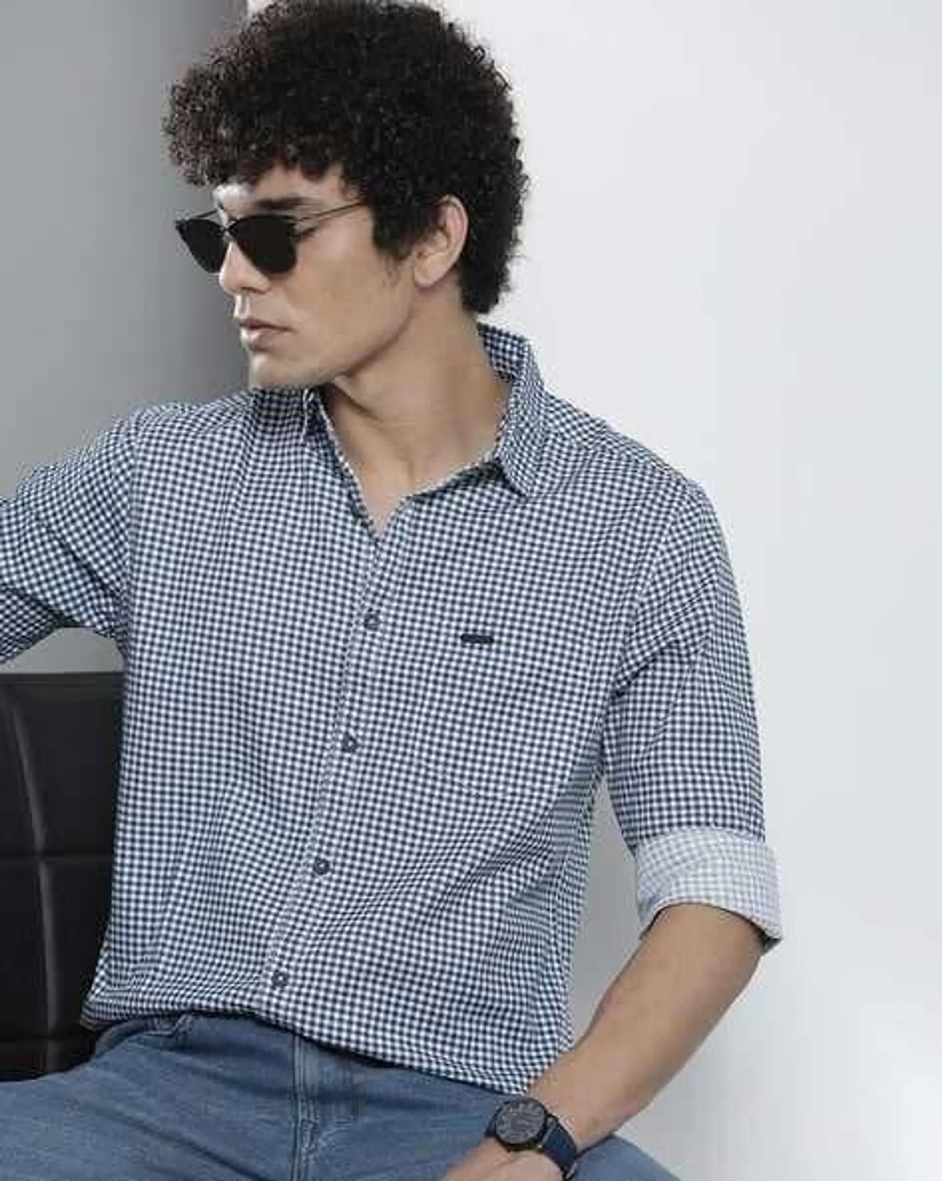 Checked Shirt with Patch Pocket