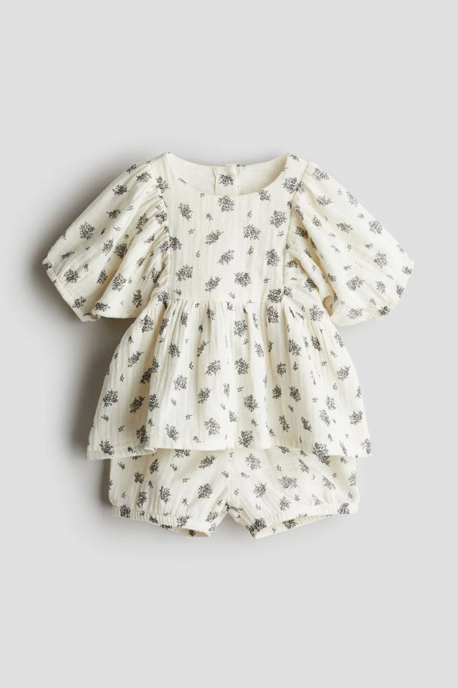 2-piece patterned muslin set