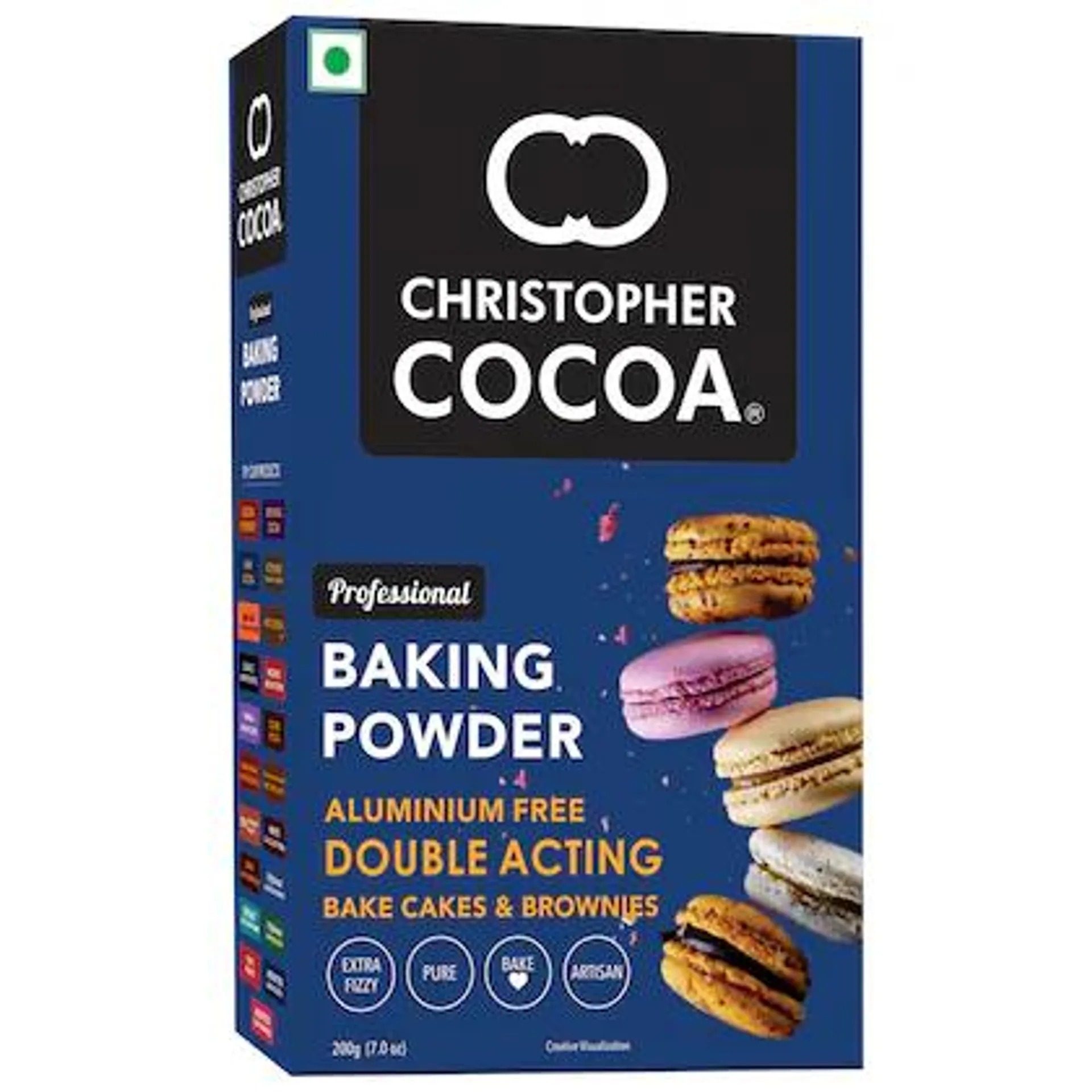 Christopher Cocoa Baking Powder Aluminium Free Double Action 200g (Bake Cakes, Cookies, Breads, Brownies)