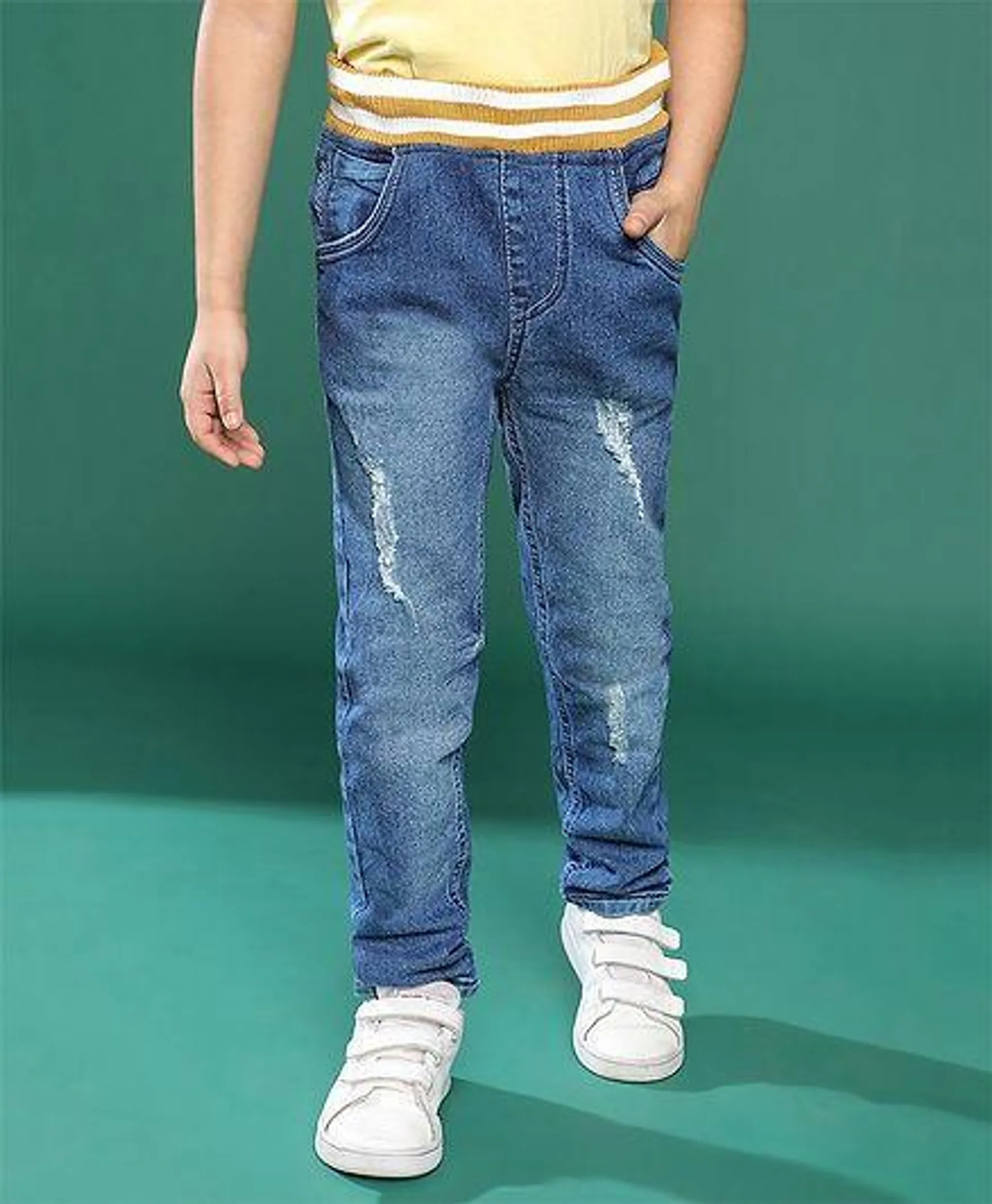 Tales & Stories Mild Distressed Denim Jeans - Blue