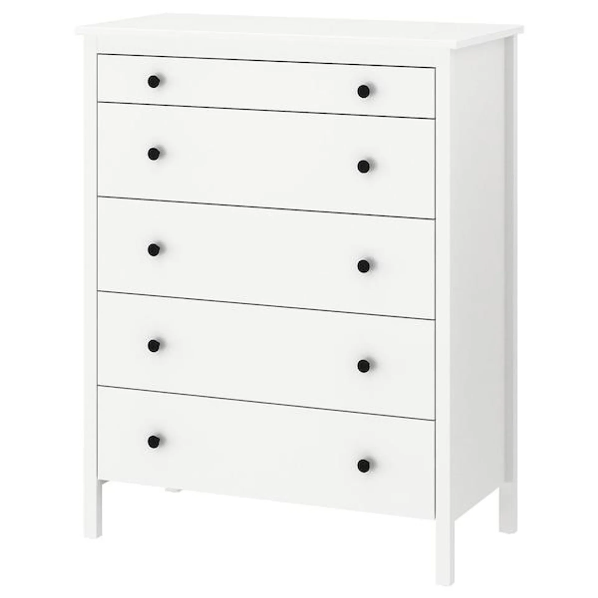 Chest of 5 drawers, white,