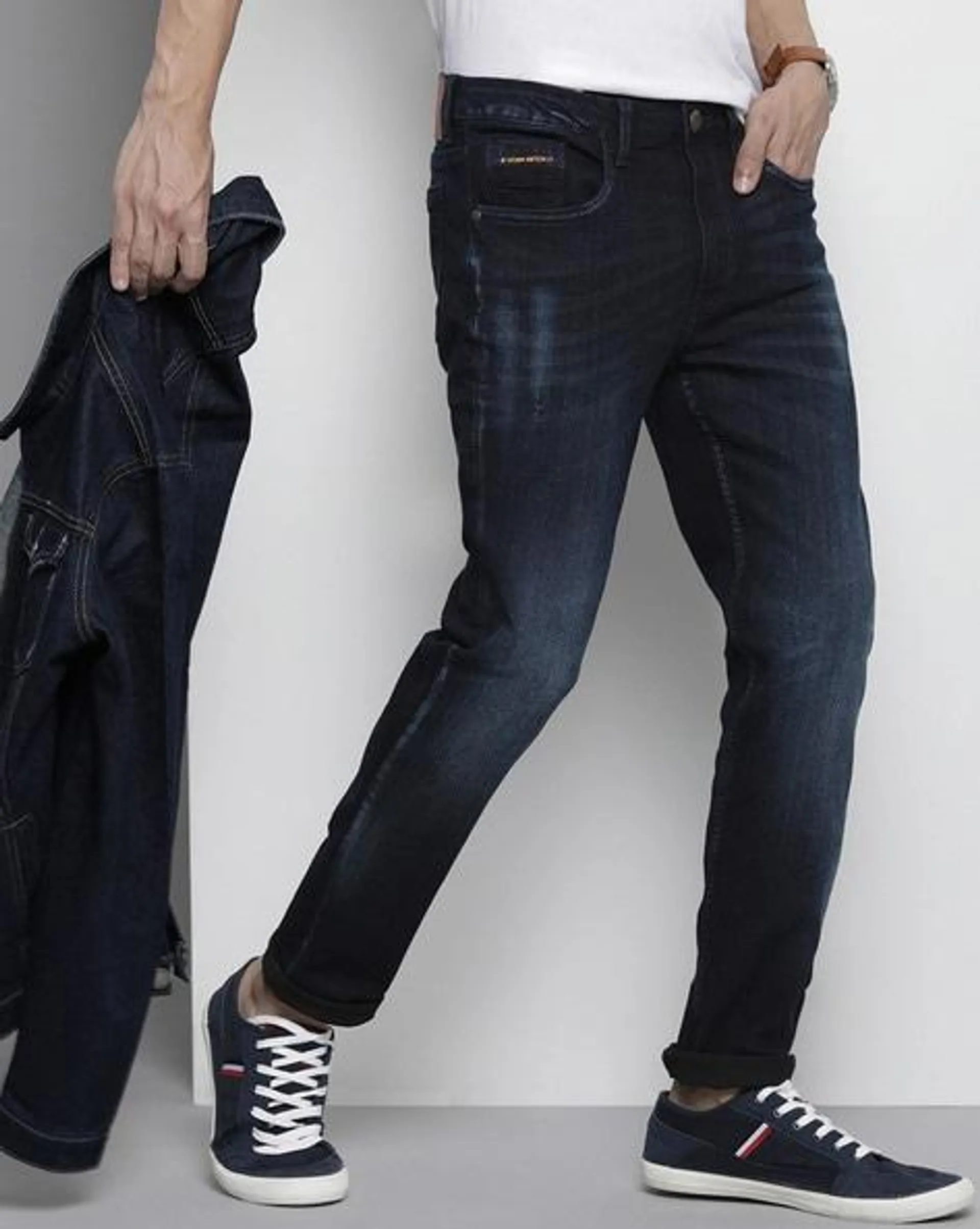 Heavily Washed Skinny Fit Jeans