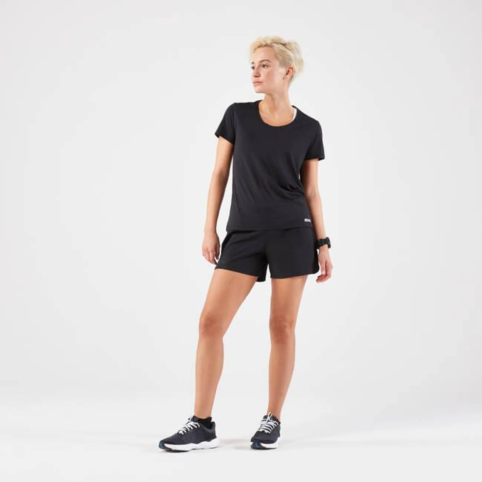 Women's Kiprun Run 100 running T-shirt - black