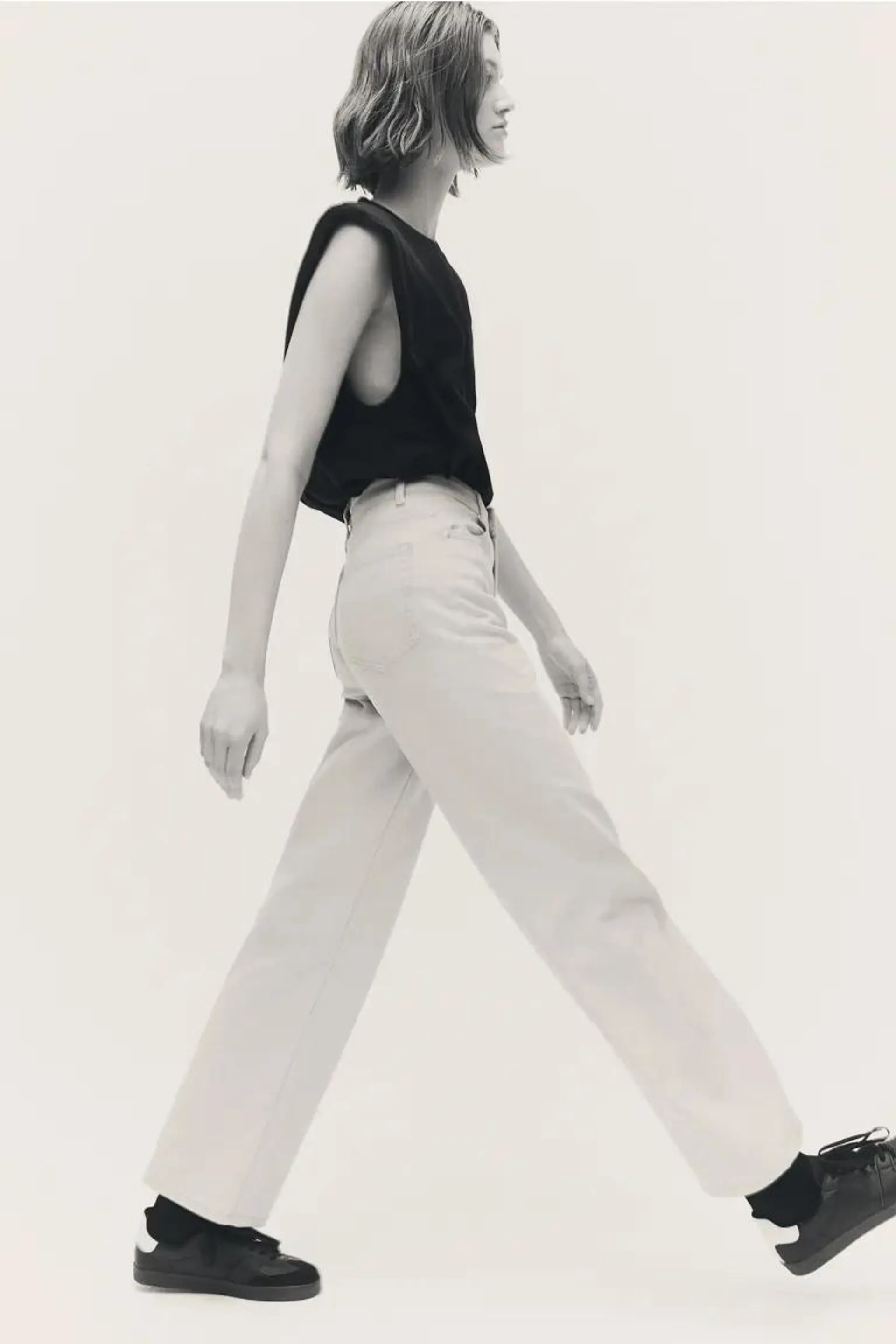 Wide twill trousers