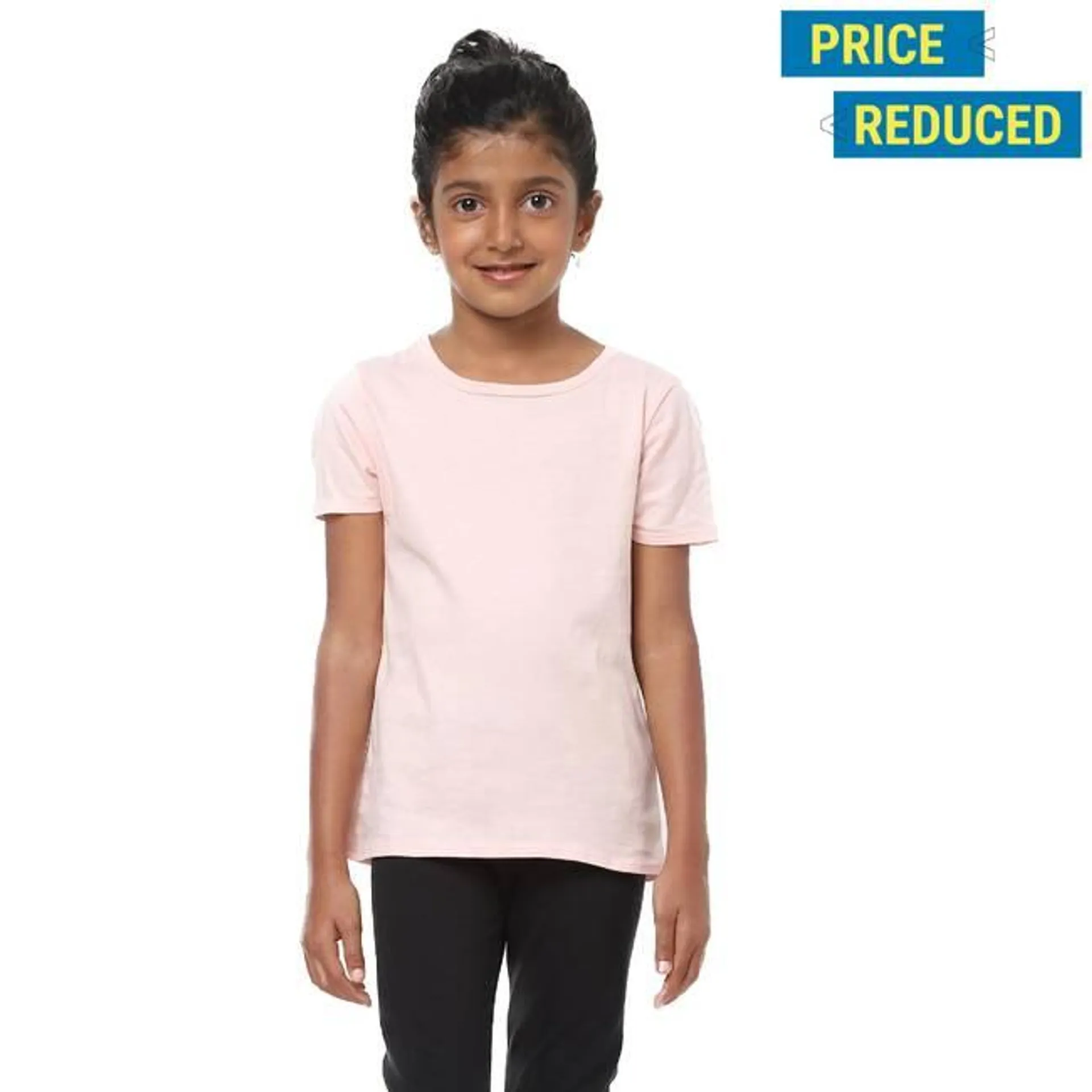 Girls Basic Cotton T-Shirt - Pink