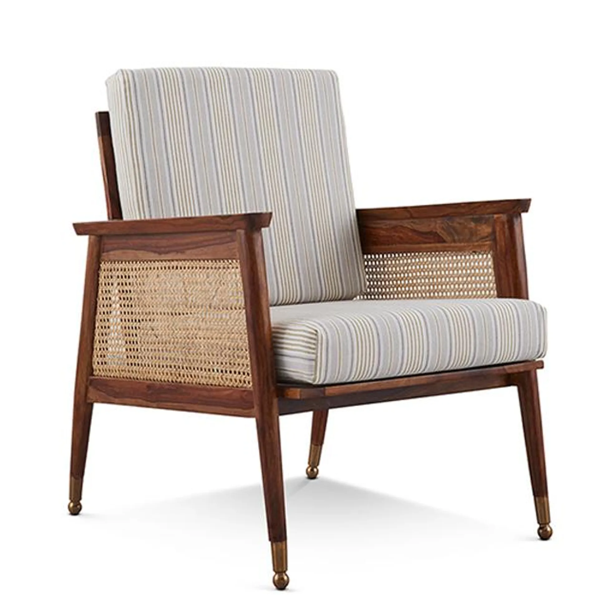 Imphal Solidwood & Cane Accent Chair