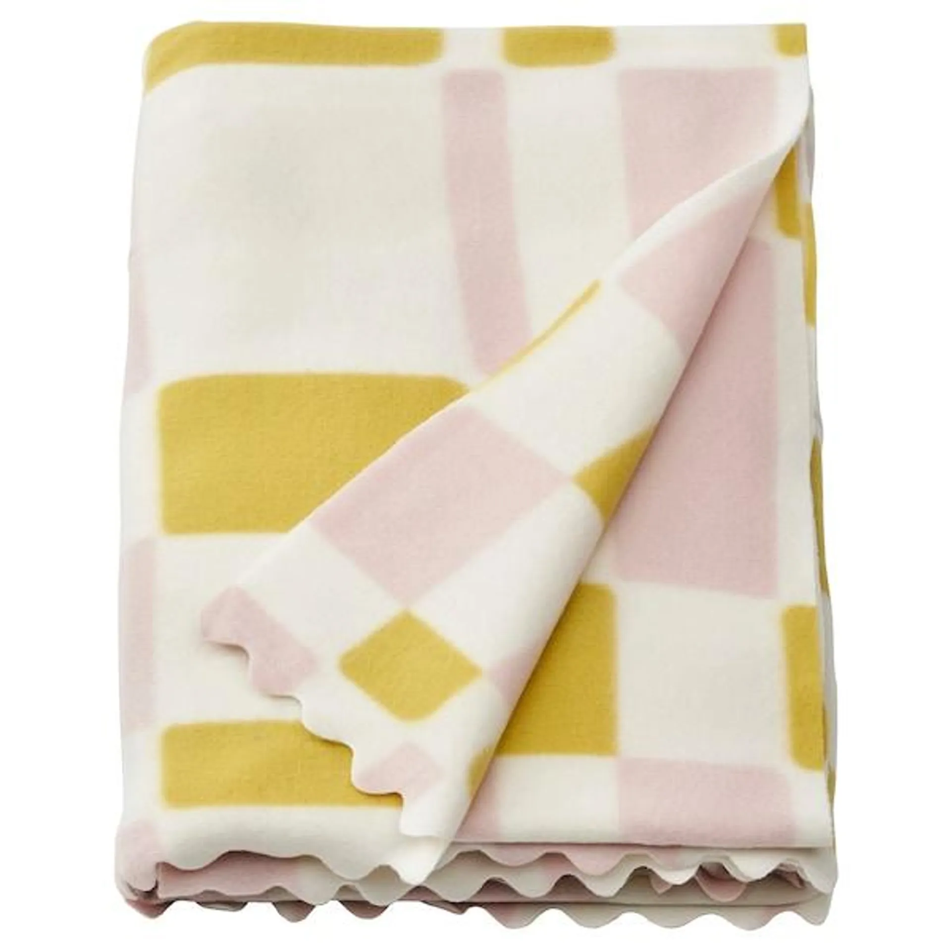 Throw, pale pink/light yellow,