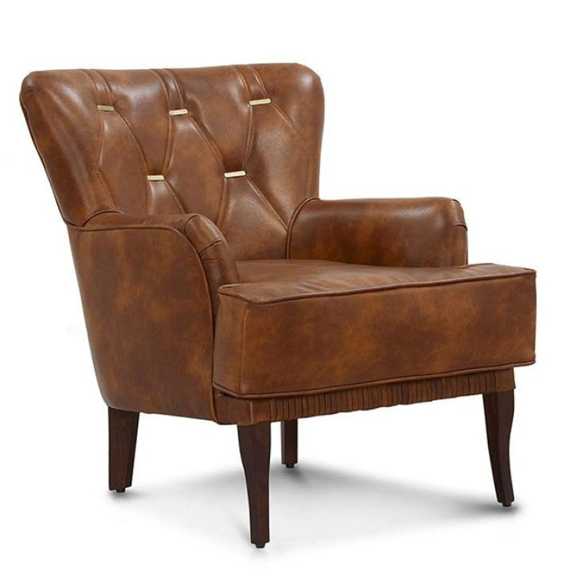 Agusto Leatherette Accent Chair Tan