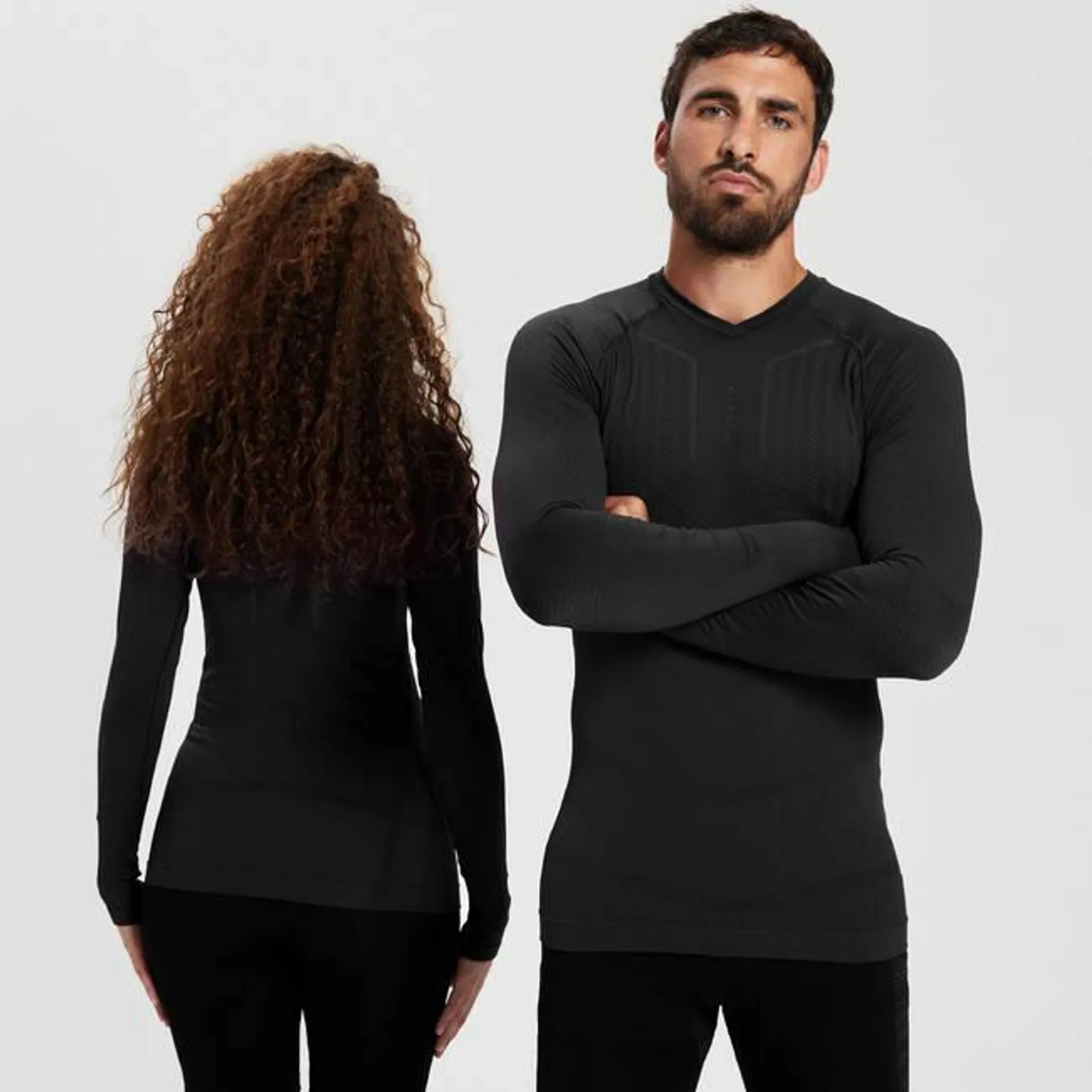 Adult Football Long-Sleeve Compression Base Layer Tight Keepdry 500 Black