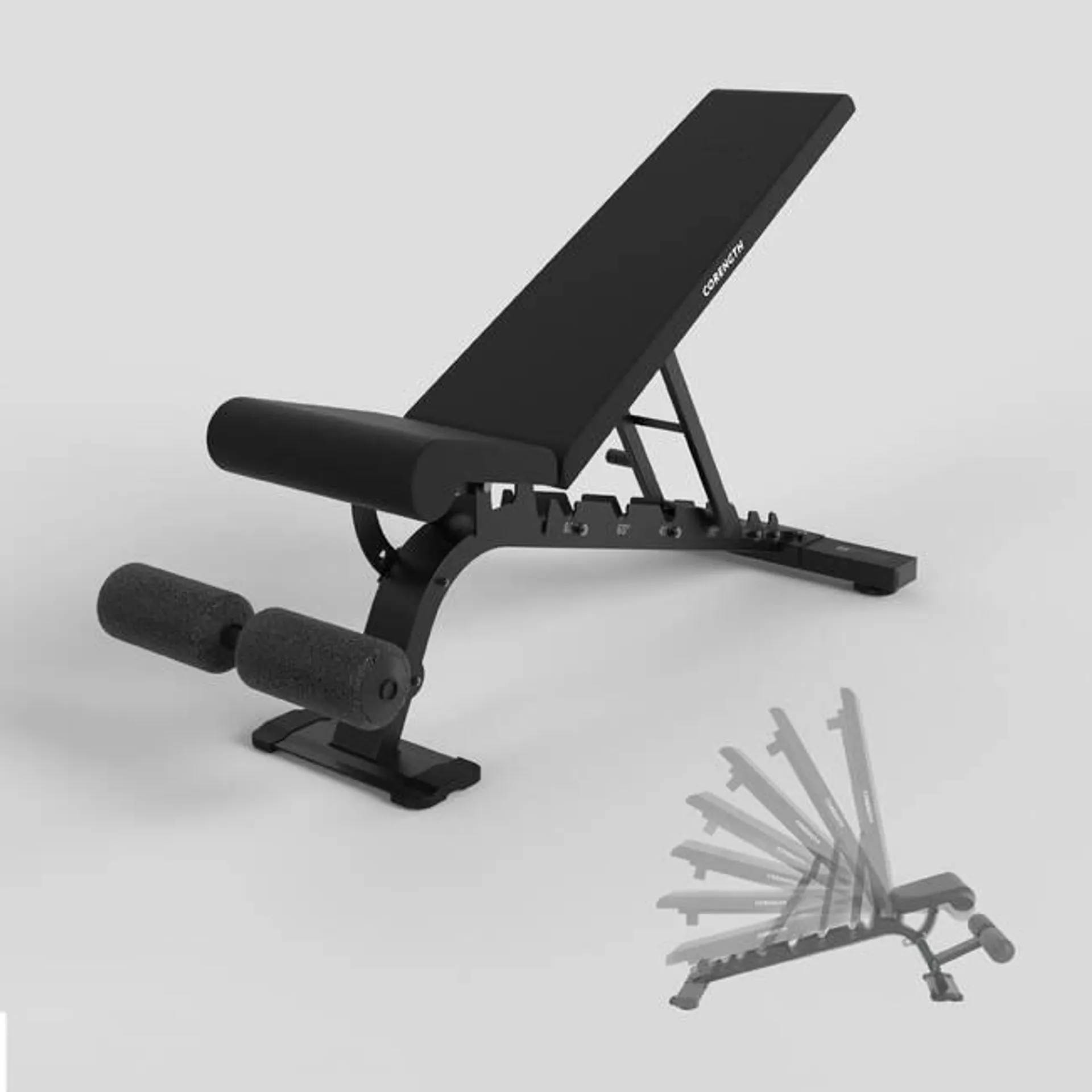 Gym Bench 900, Max Weight 300 kg, 7 Incline levels, With Wheels, Advanced