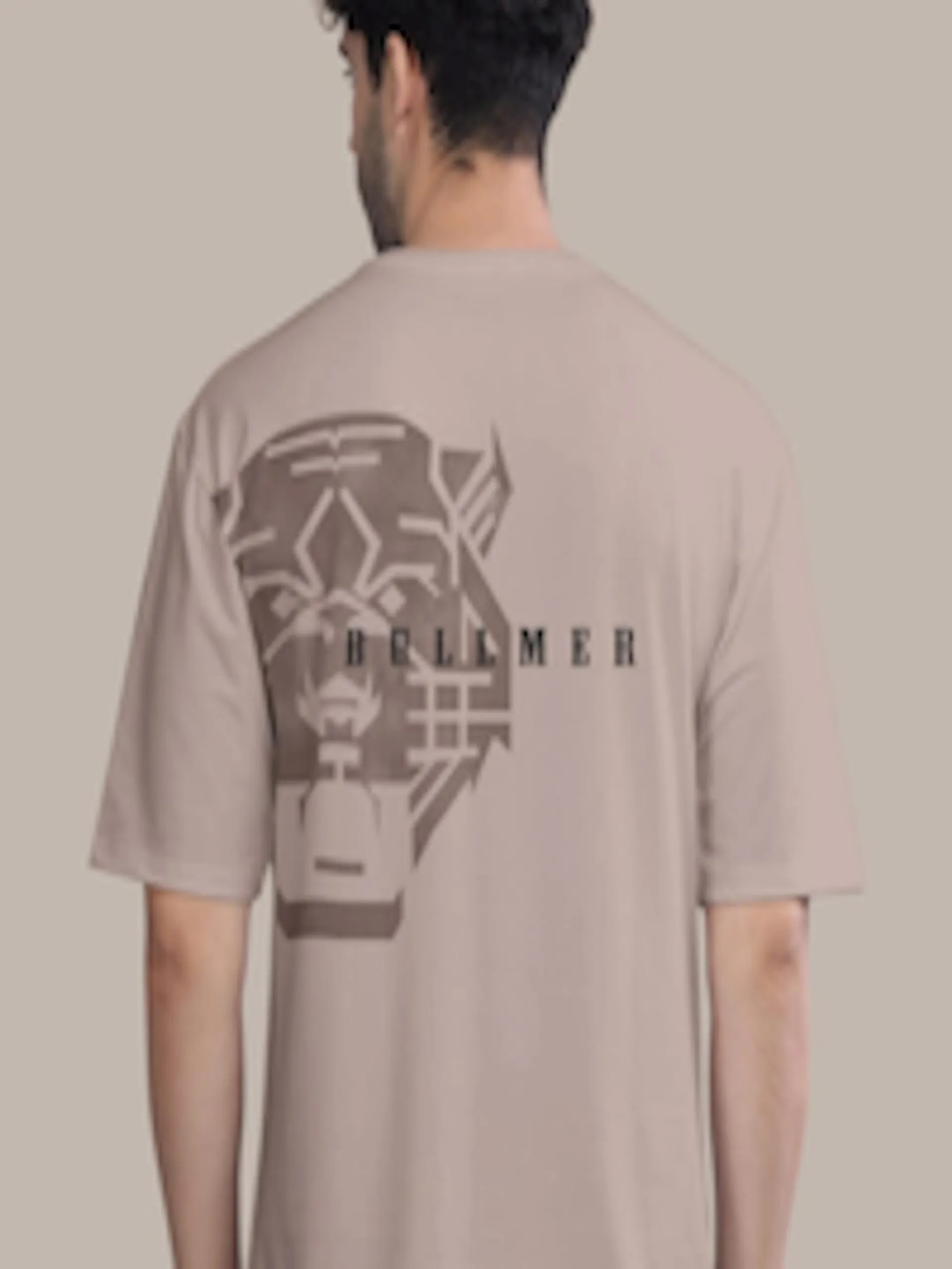 Graphic Printed Round Neck Oversized Cotton T-shirt