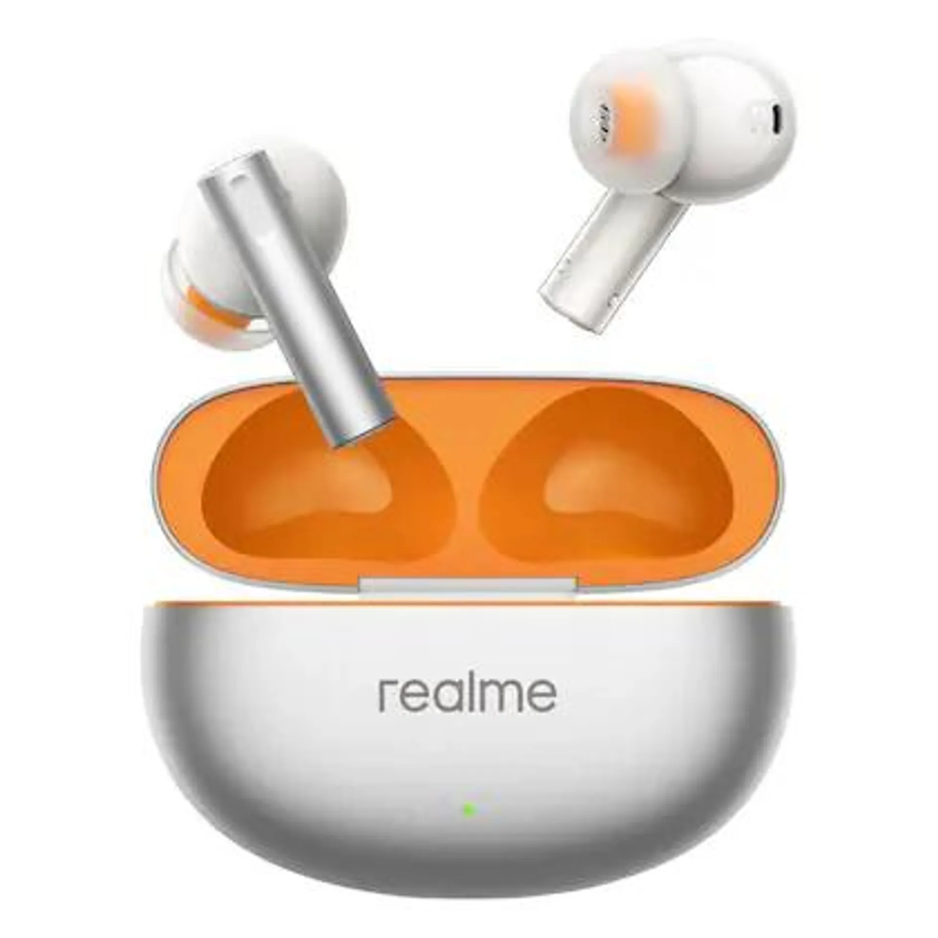 realme Buds Air 6 TWS Earbuds with 12.4 mm deep Bass Driver, 40 Hours Play time, Fast Charge, 6 Mics, 50 dB AI ANC, LHDC 5.0, 55 ms Low Latency, IP55 Dust & Water resistant, Bluetooth v5.3 ( Flame Silver)