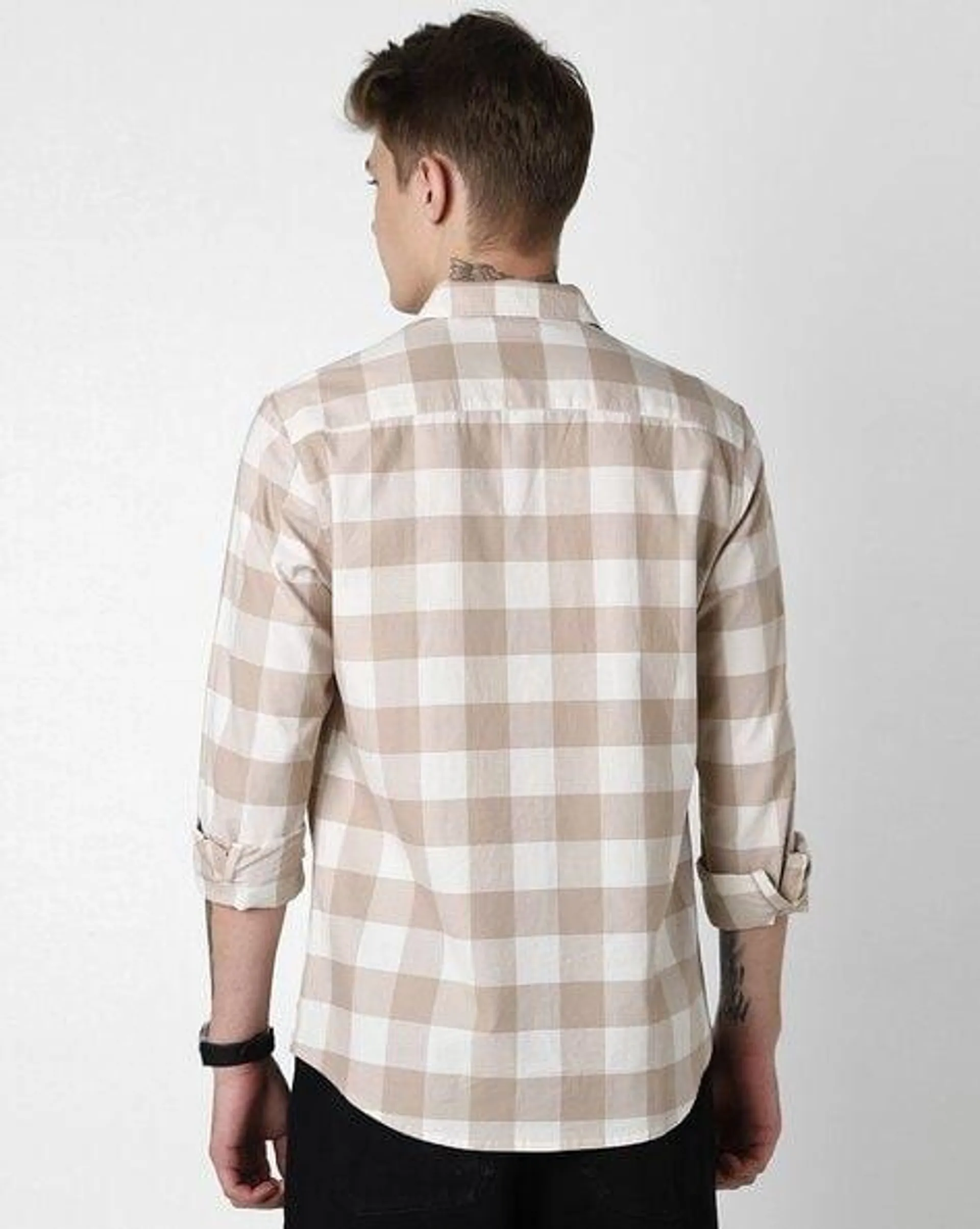 Men Checked Slim Fit Shirt