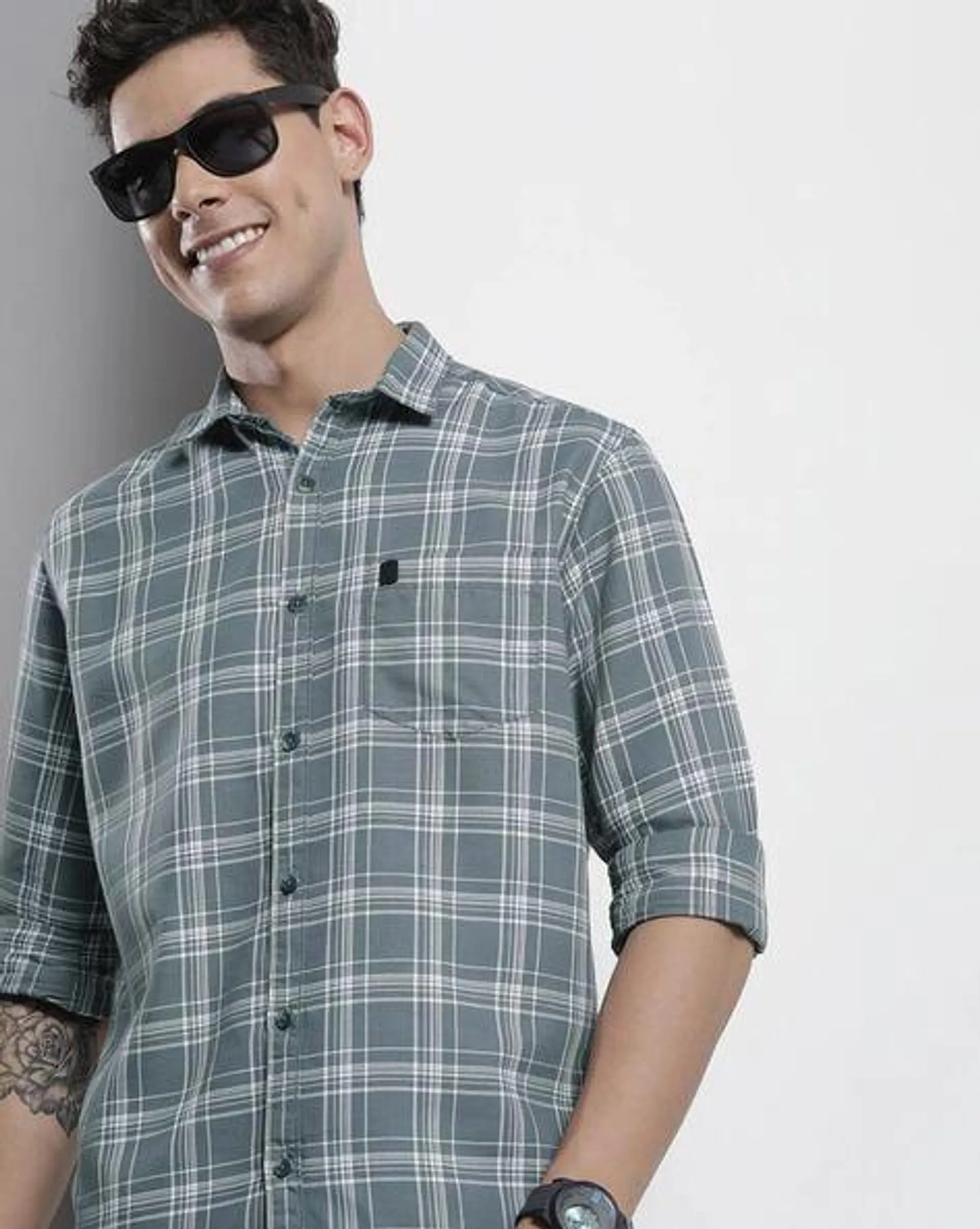 Checked Shirt with Patch Pocket