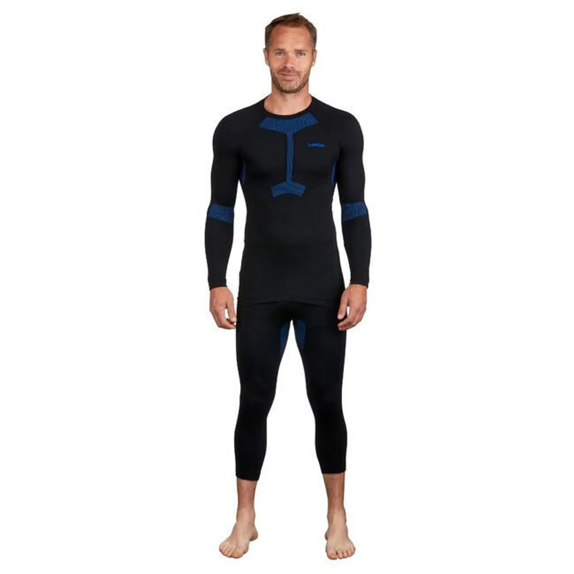 Men’s Seamless Ski Base Layer Bottom BL 580 I - Soft - Black/Blue