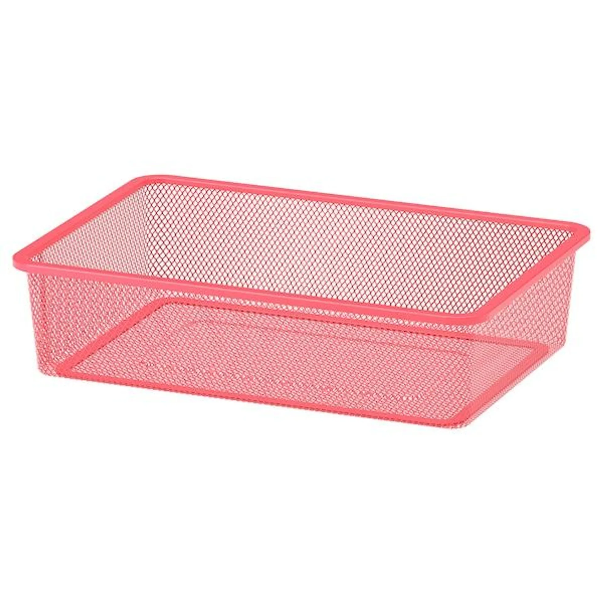 Mesh storage box, light red,