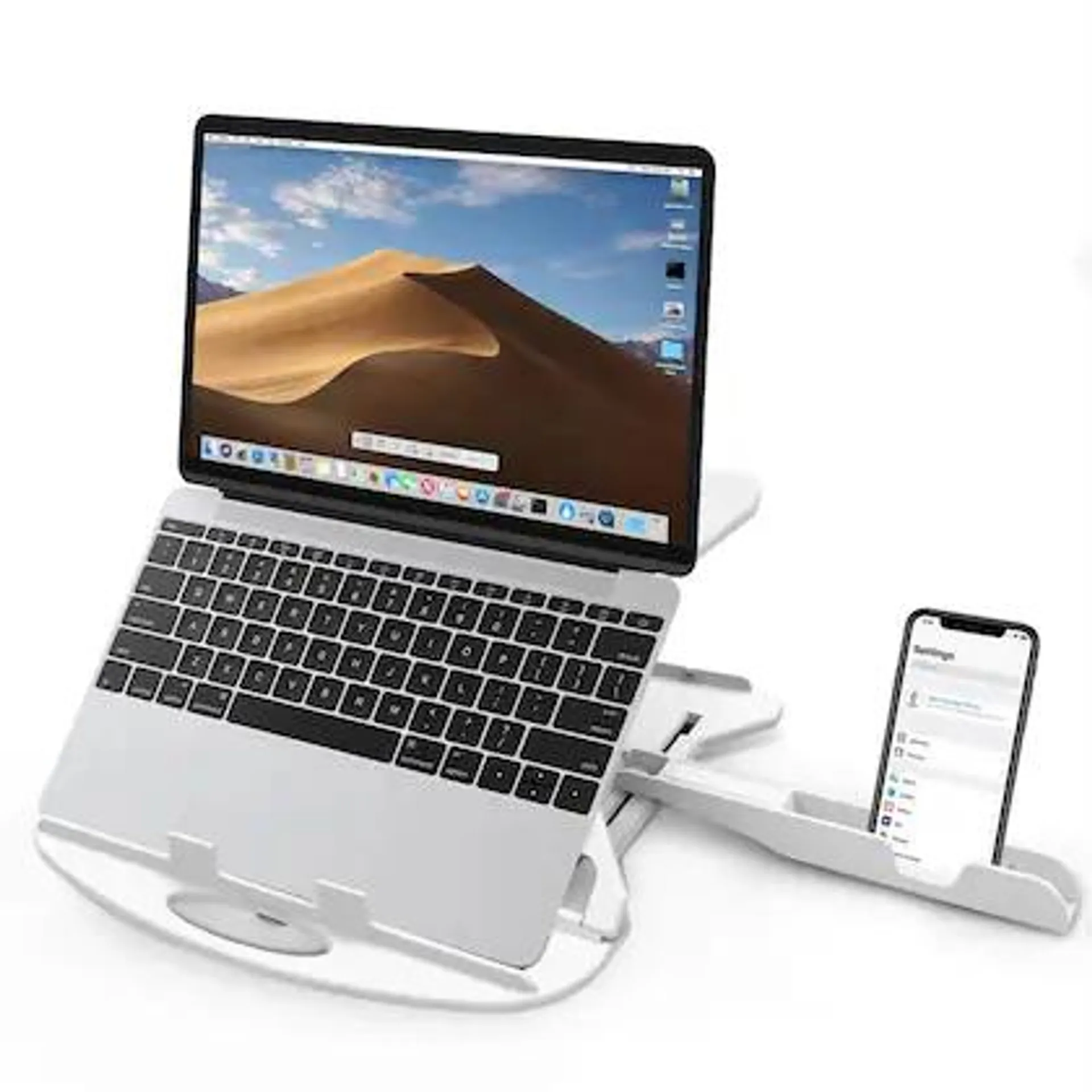 Striff Adjustable Laptop Stand for Tablets, Laptops (White)