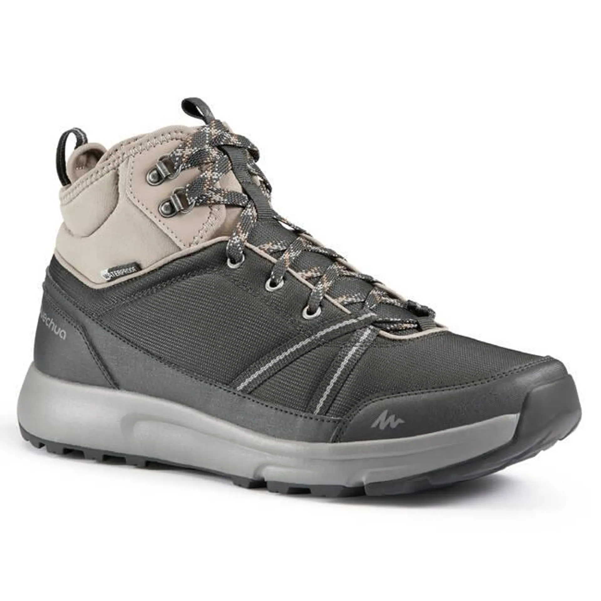 Men Water Resistant Mid Ankle Hiking Shoes Beige - NH150