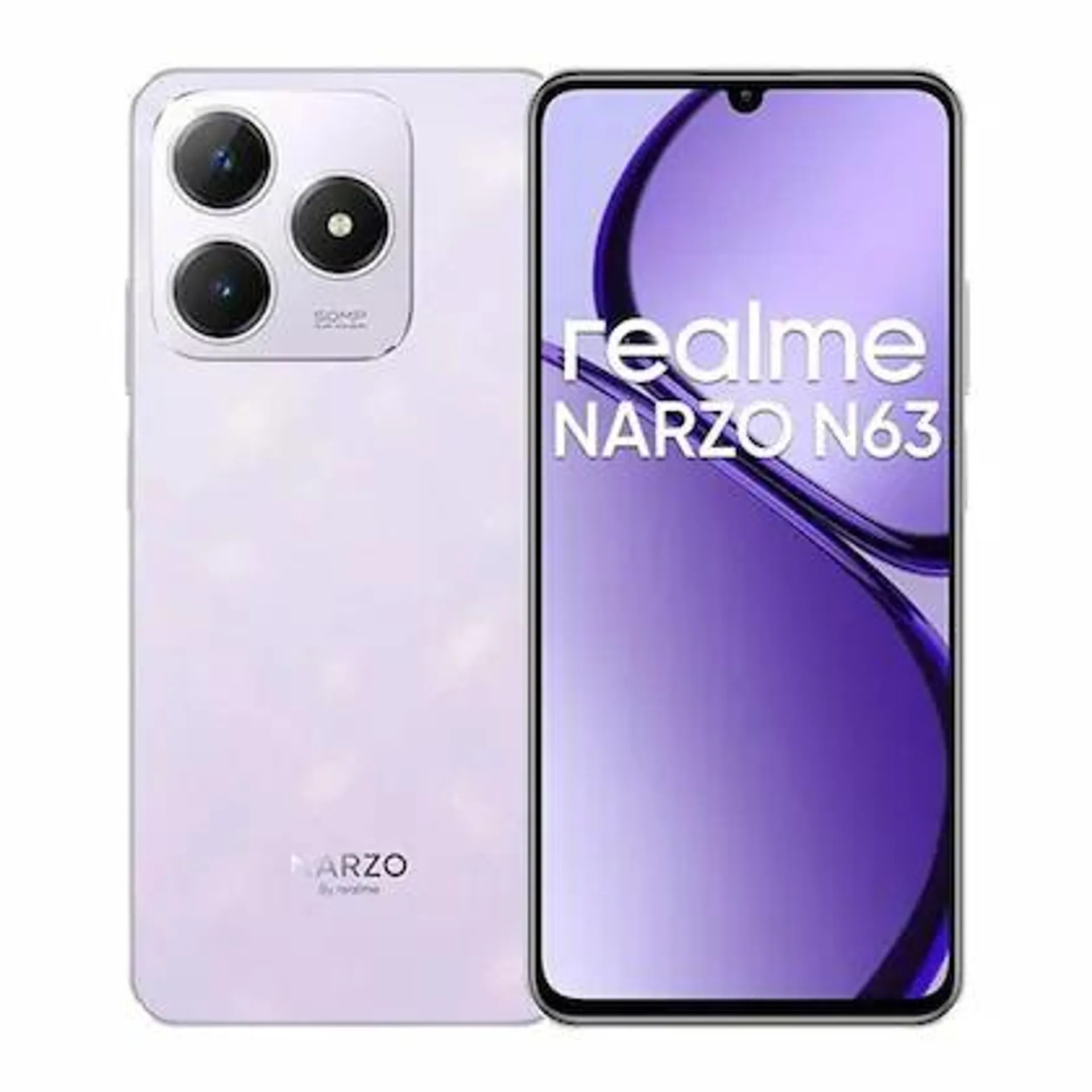 Realme Narzo N63, 4GB RAM, 64GB ROM, Twilight Purple, Smartphone