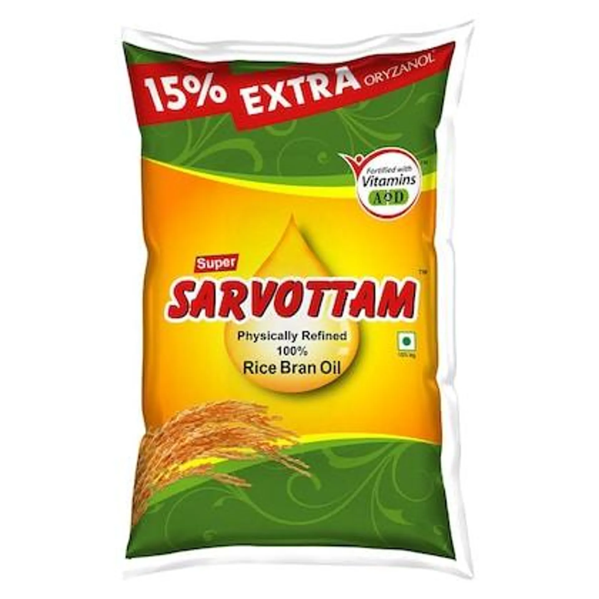 Super Sarvottam Physically Refined Rice Bran Oil 1 L