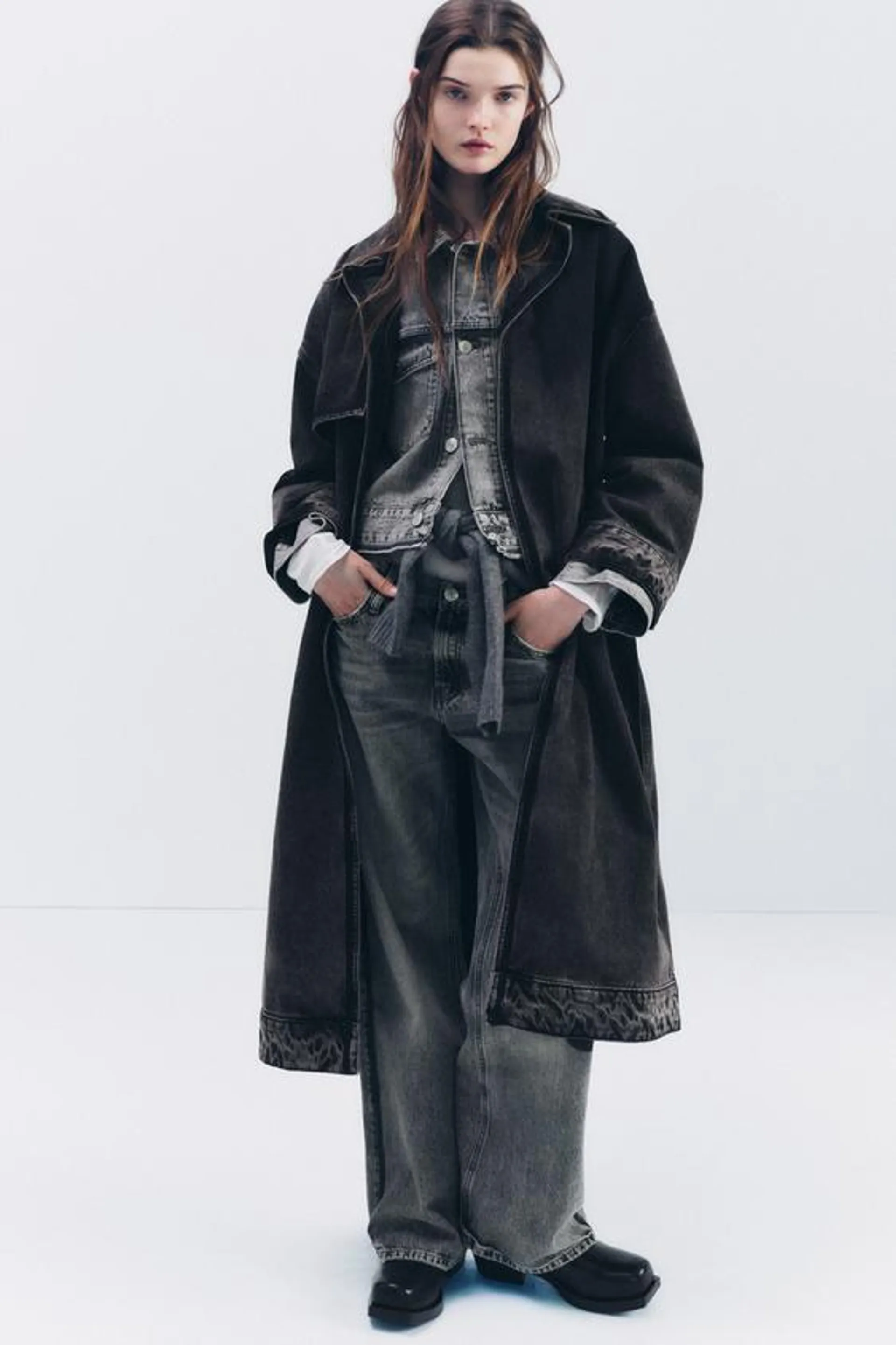 GIUBBOTTO TRENCH OVERSIZE IN DENIM TRF