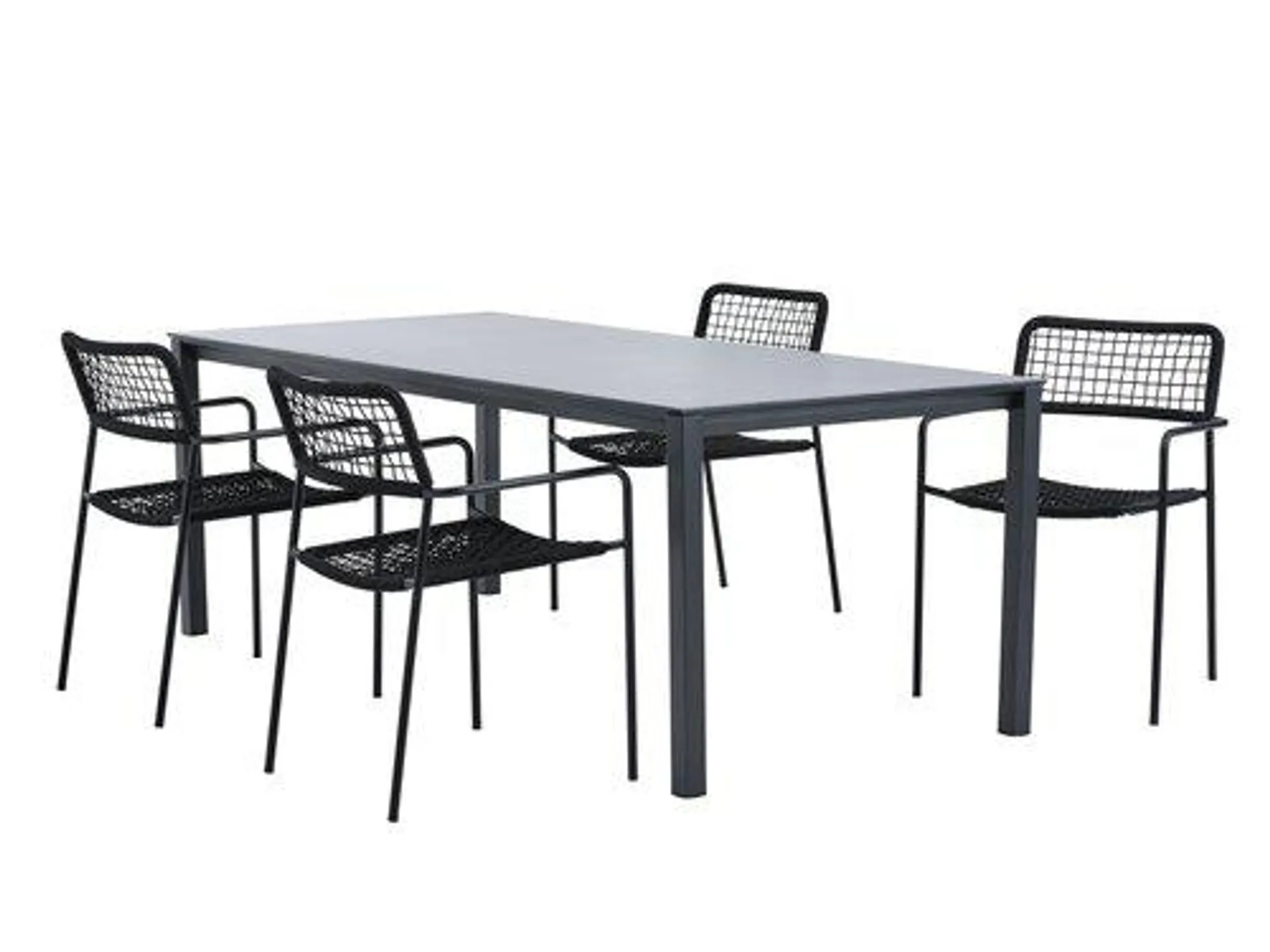 Tavolo LANGET L207 cm + 4 Sedie LABING nero