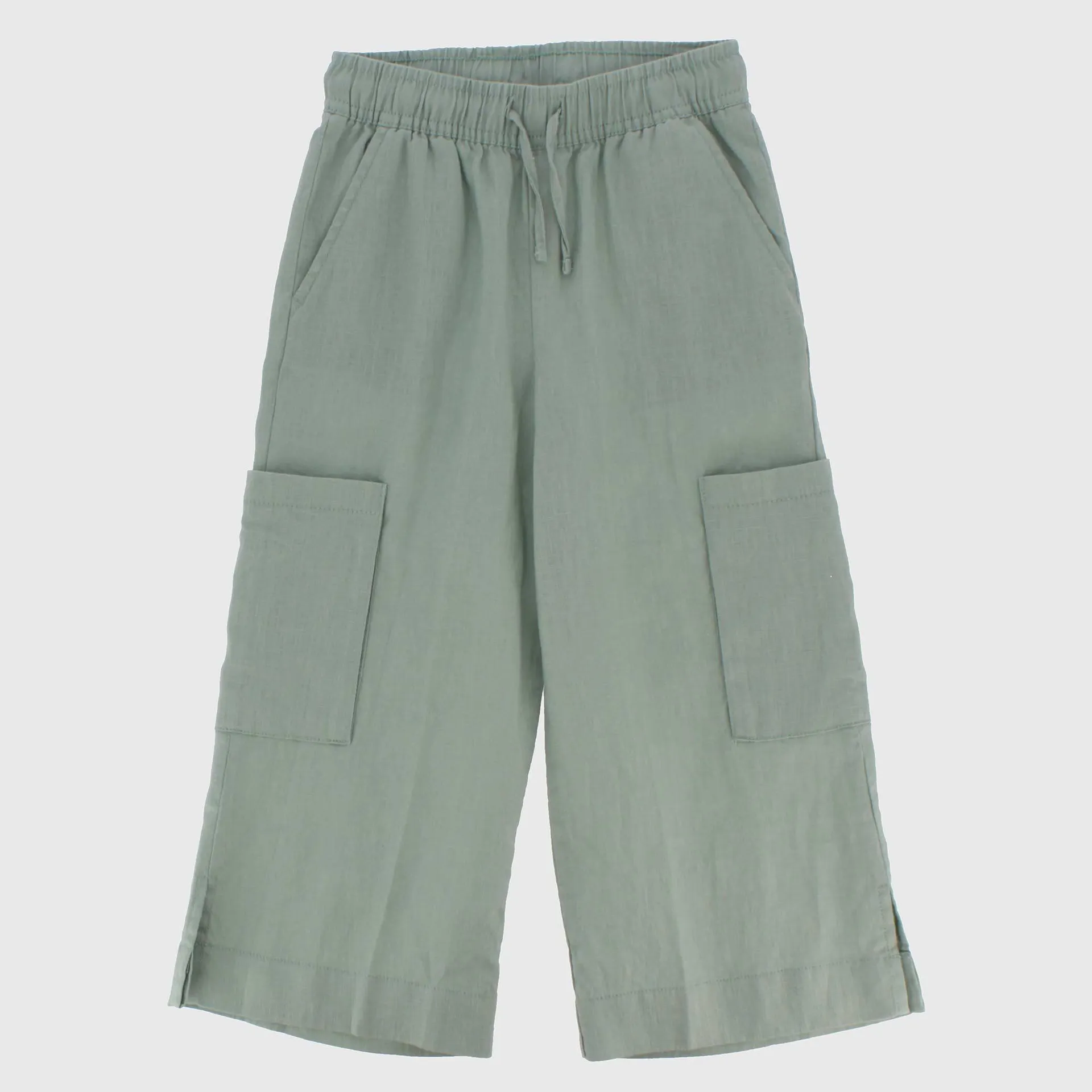 Pantalone in lino da Bambina, VERDE