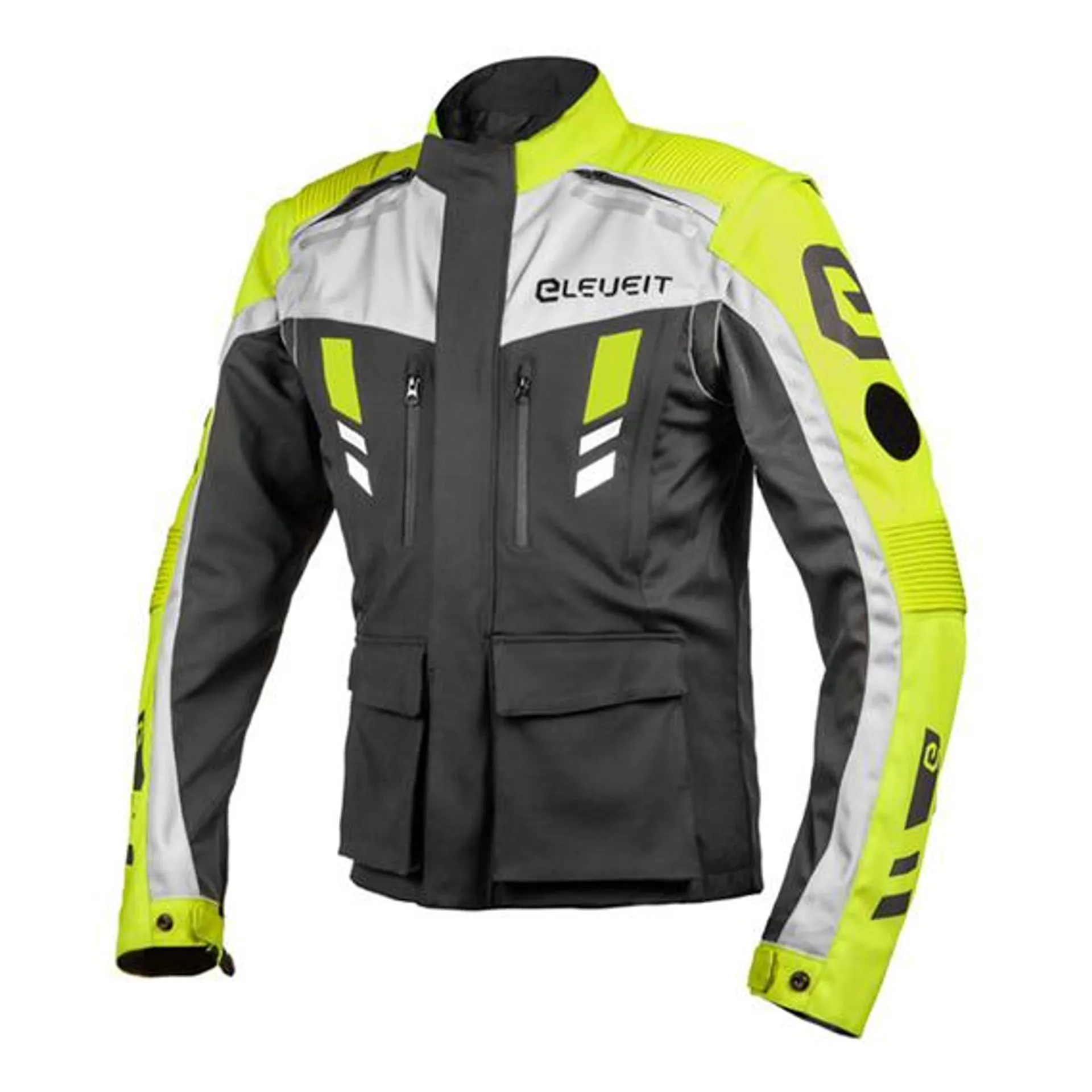 Mud Maxi Motorcycle Jacket Black/Yellow Fluo