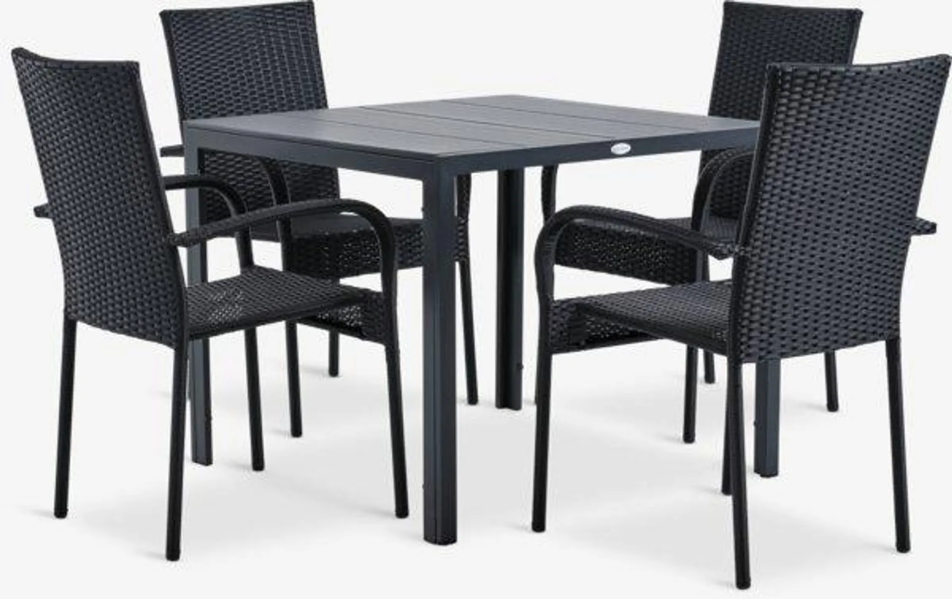 Tavolo MADERUP L90 cm + 4 Sedie GUDHJEM nero
