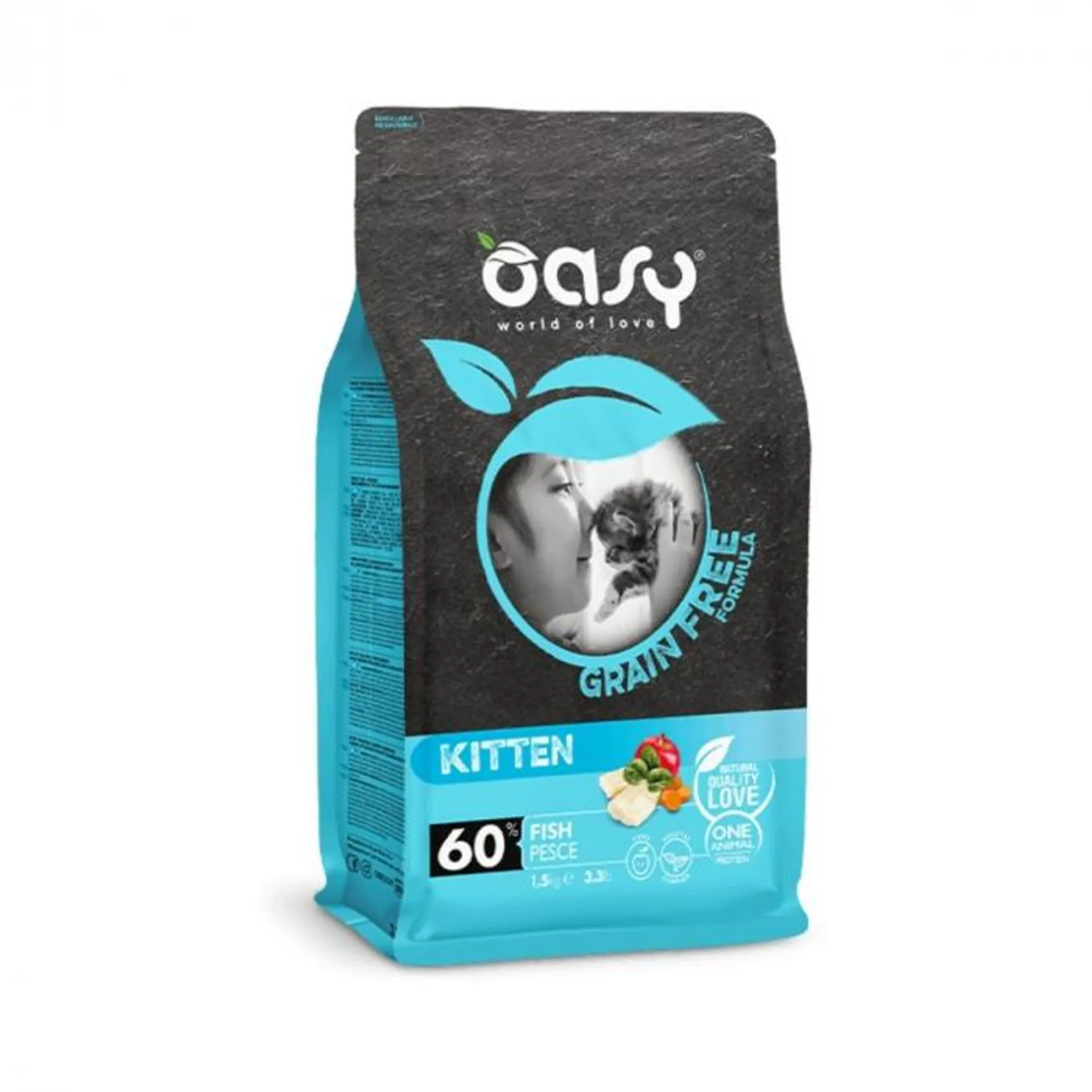 Oasy Cat Crocchette Grain Free Kitten pesce 1,5kg