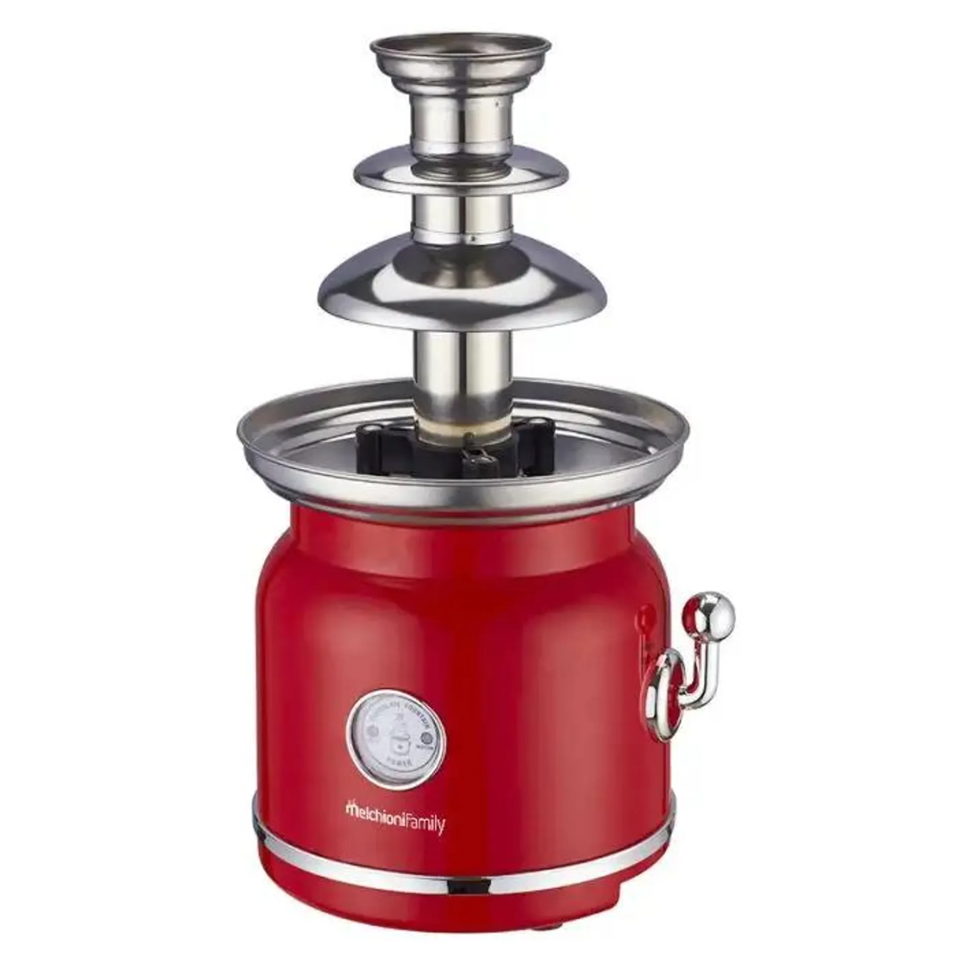 Melchioni 118370003 fontana di cioccolato rosso, stainless steel 90 w