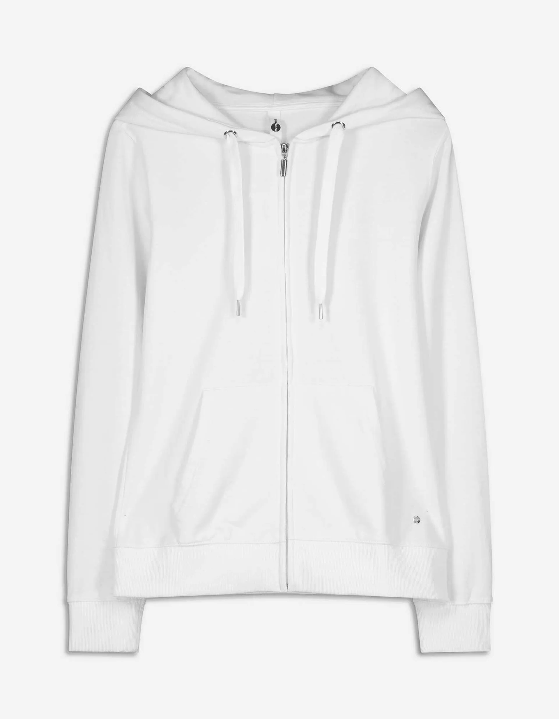 Felpa aperta - Cappuccio con coulisse - bianco