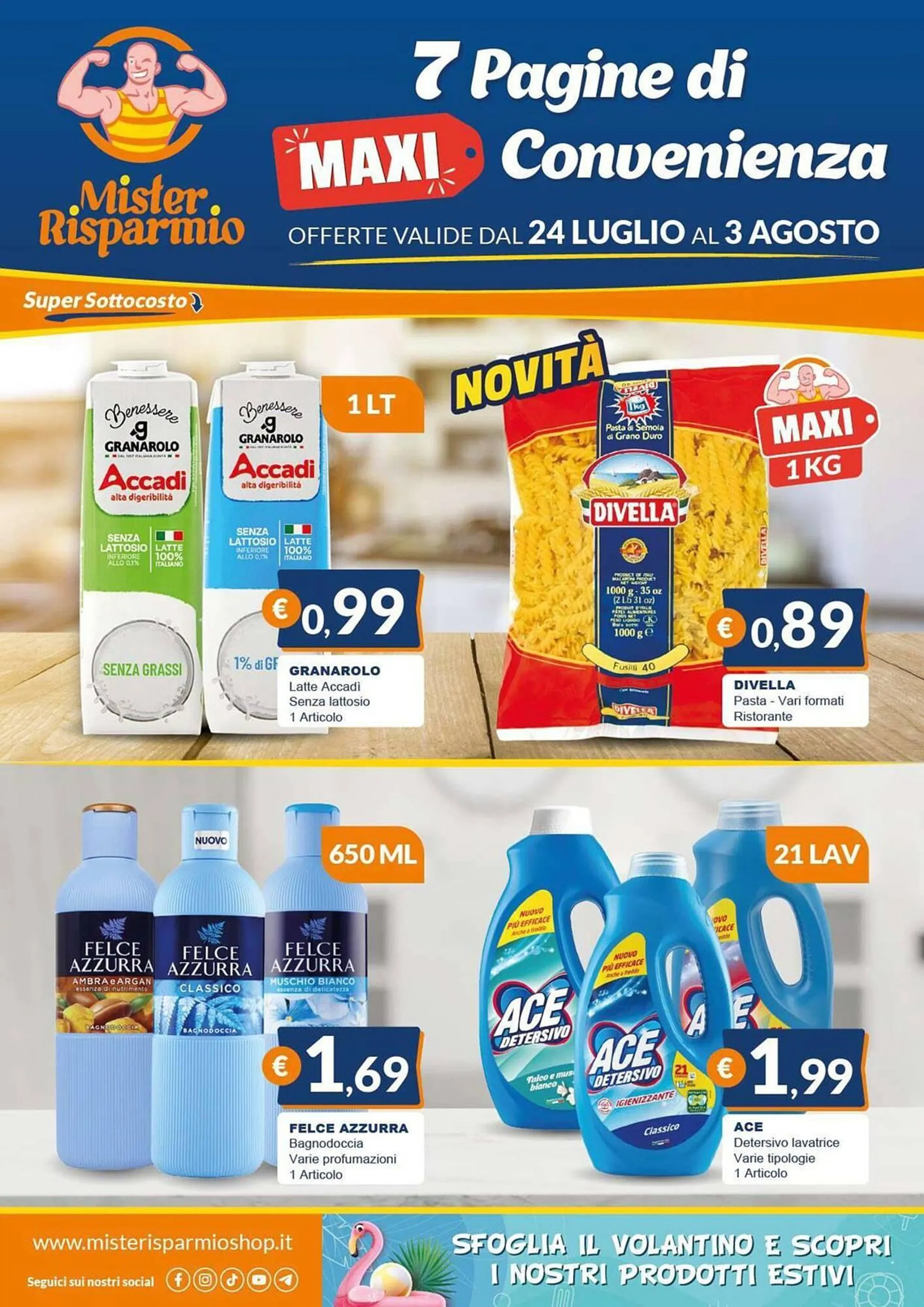 Volantino Mister Risparmio da 24 luglio a 3 agosto di 2025 - Pagina del volantino 1