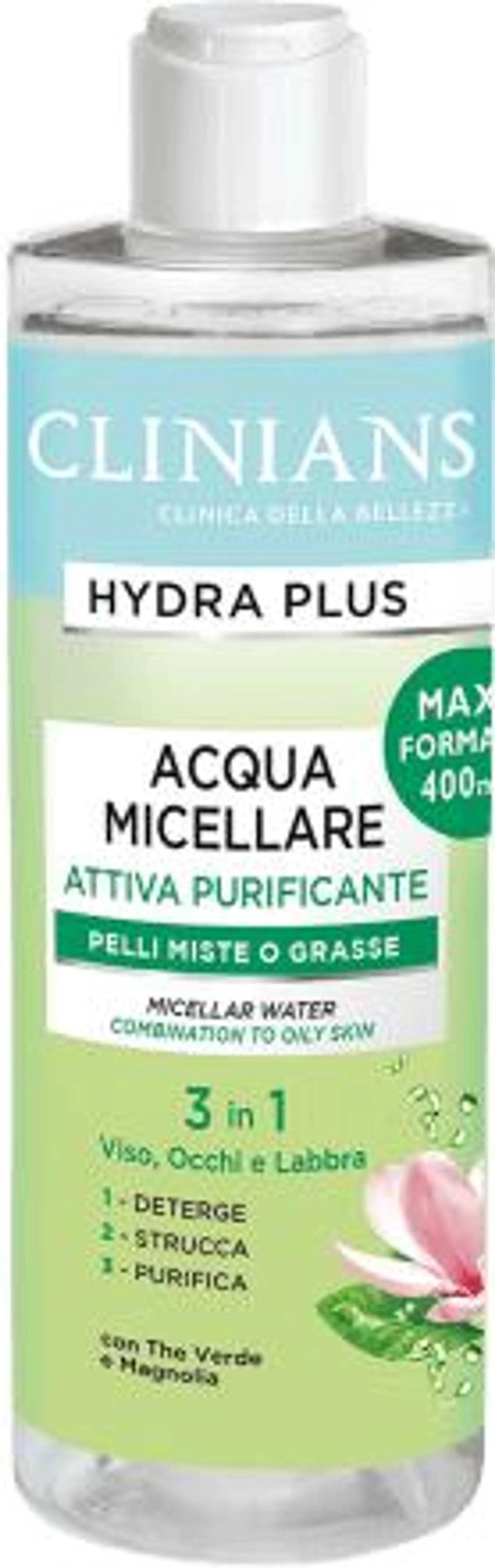 Acqua micellare attiva purificante Hydra Plus, 400 ml