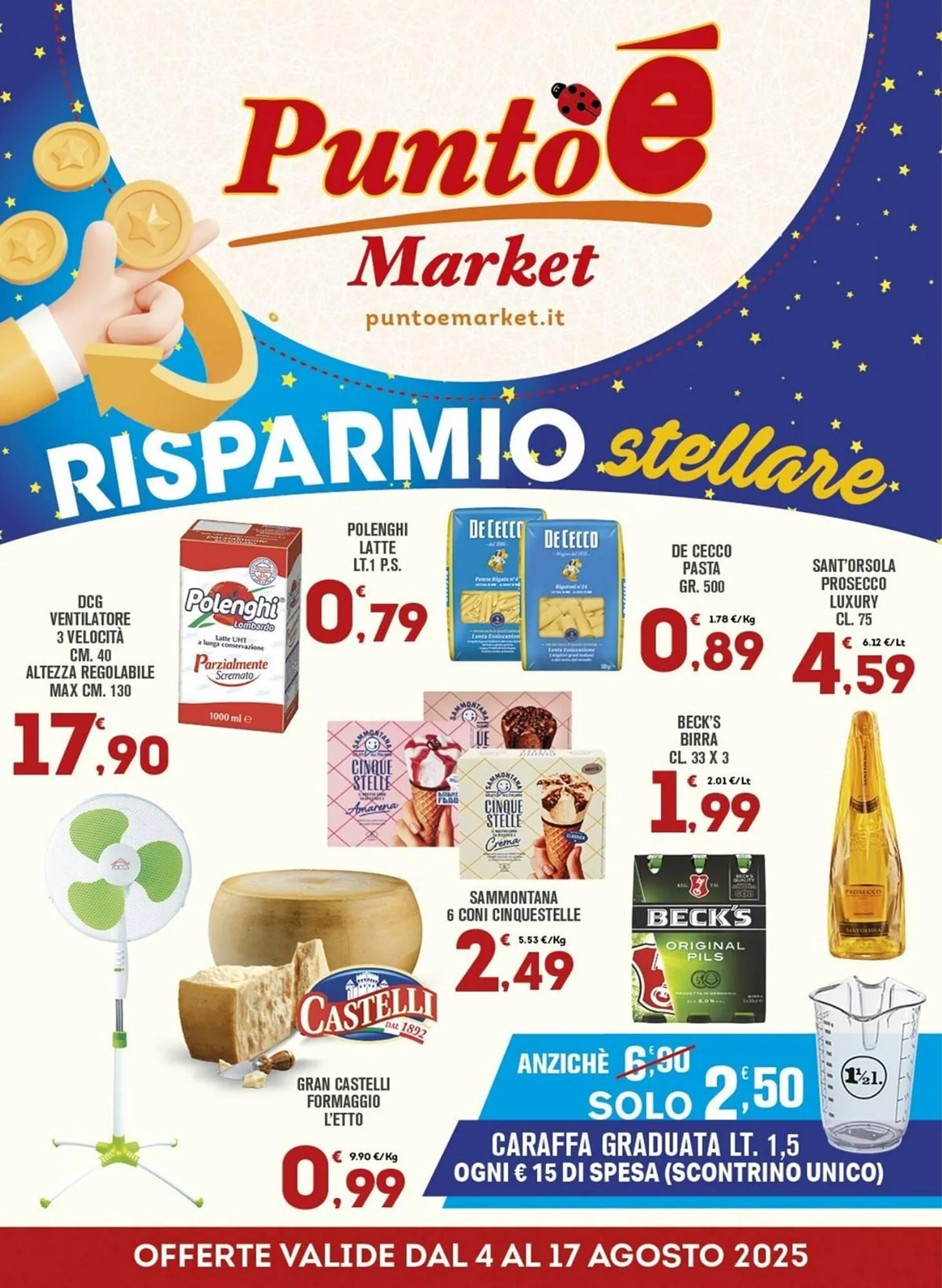 Volantino Punto é market da 4 agosto a 17 agosto di 2025 - Pagina del volantino 1
