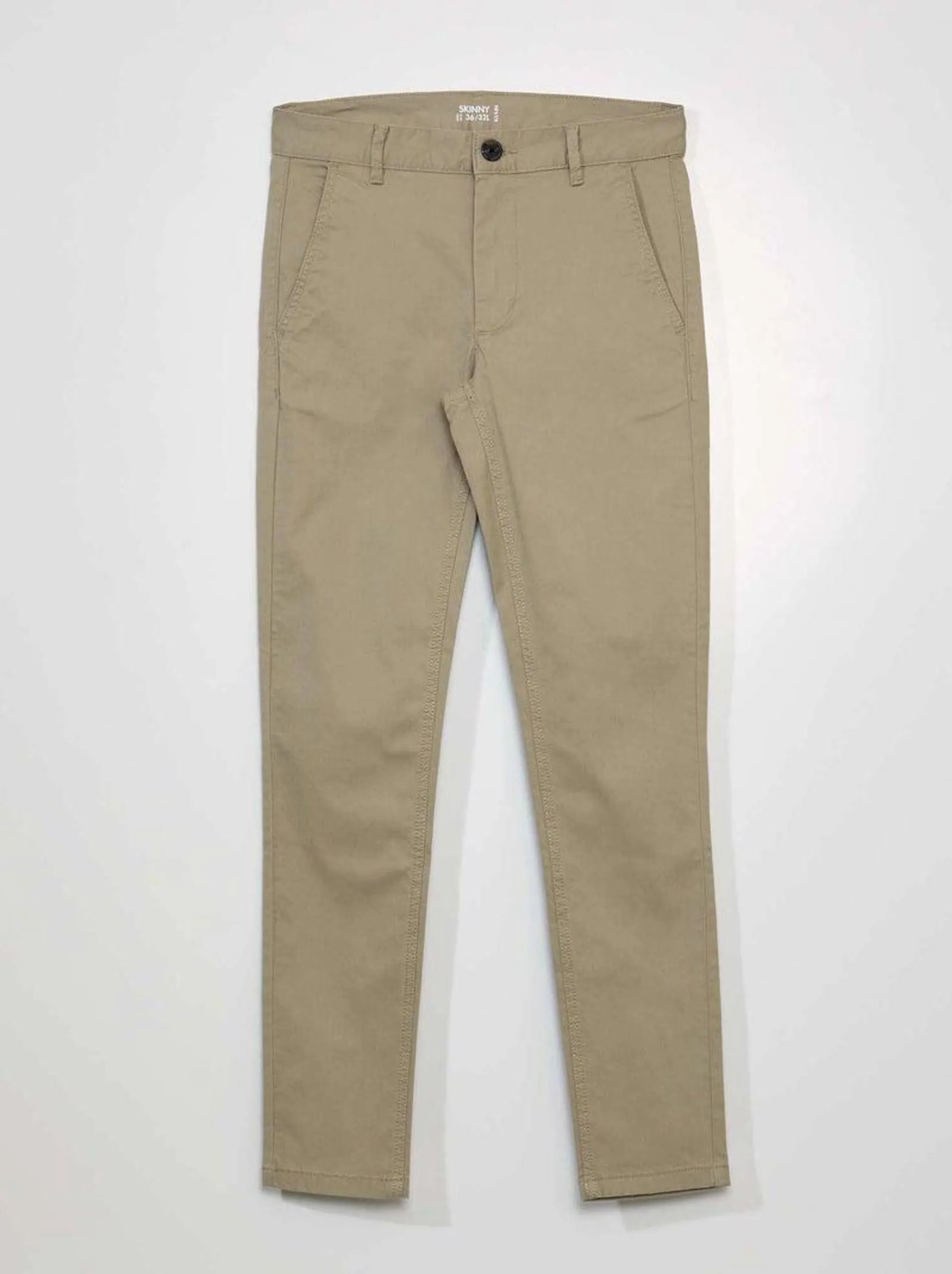 Pantaloni chino skinny stretch - L32 - BEIGE