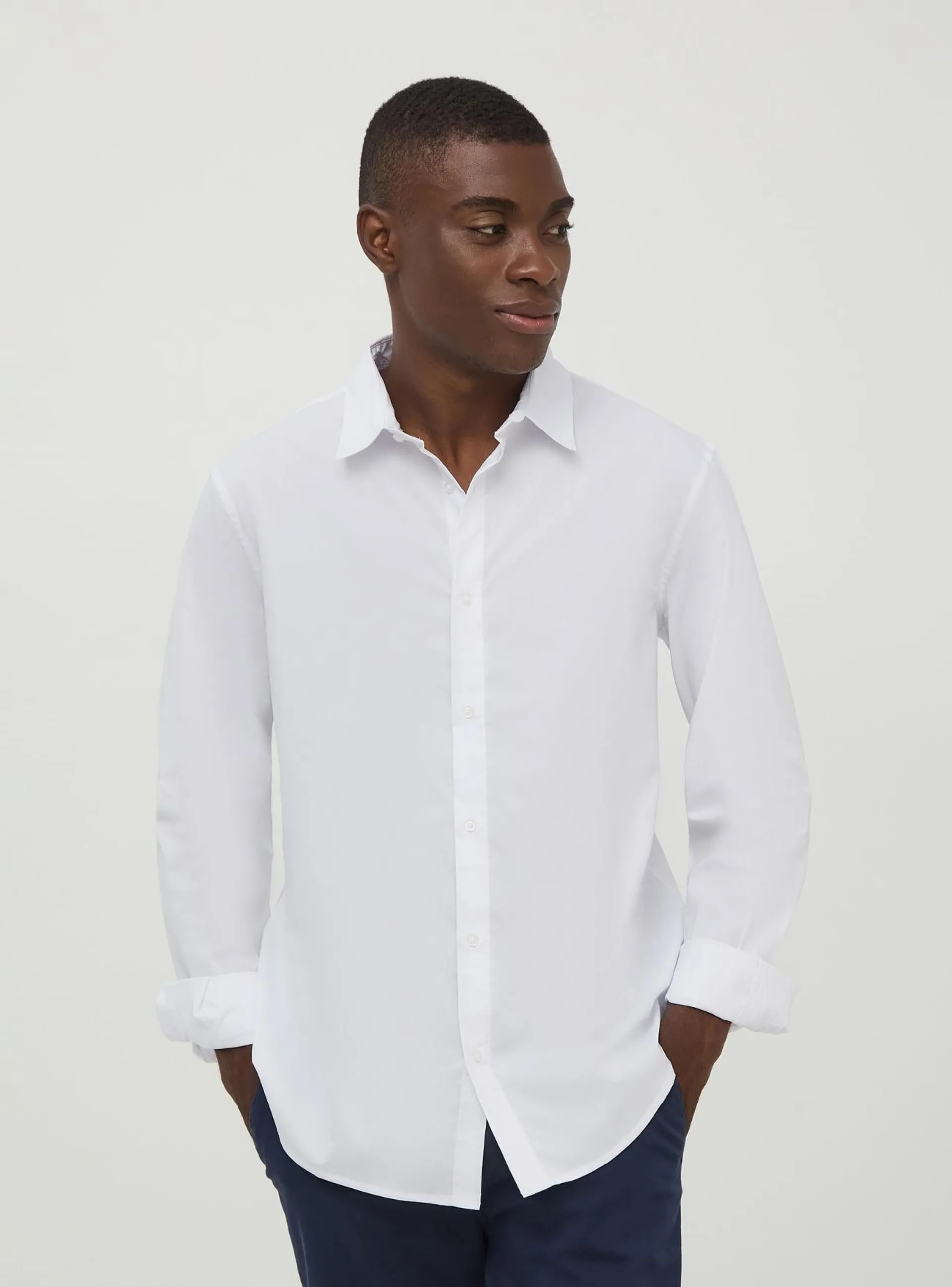 Camicia in popeline stretch Bianco ottico