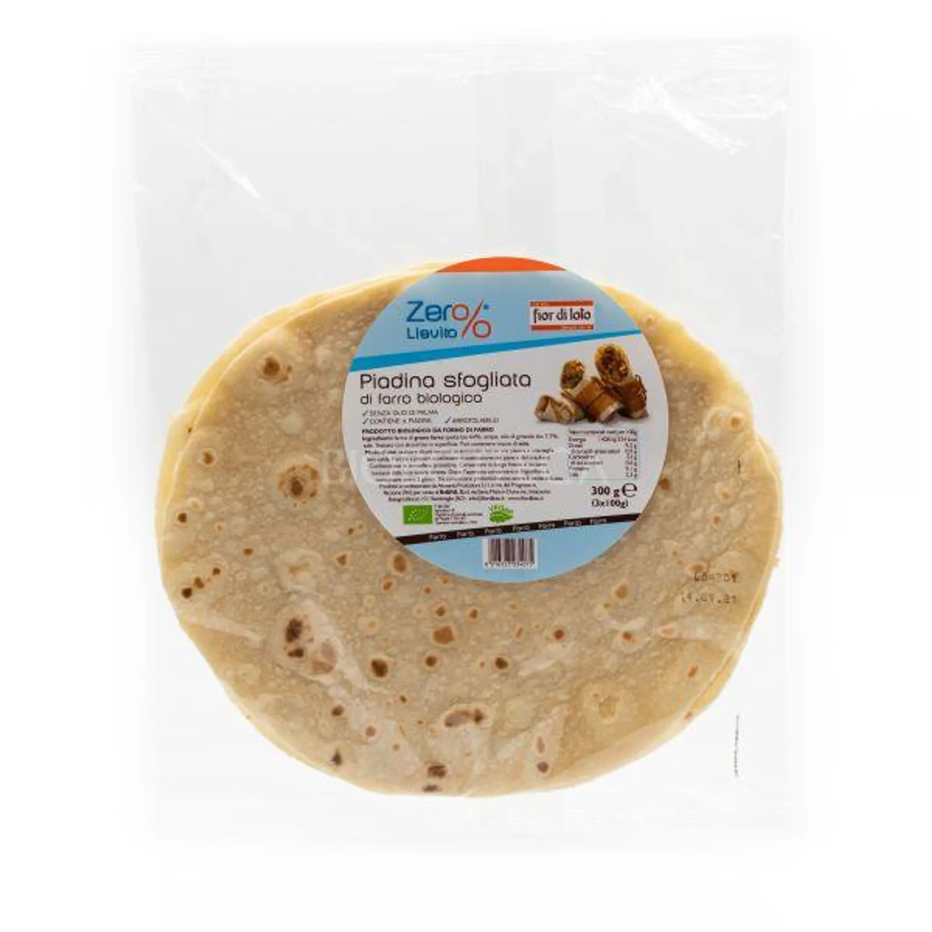 Piadina Sfogliata di Farro Zer% Lievito 300 G