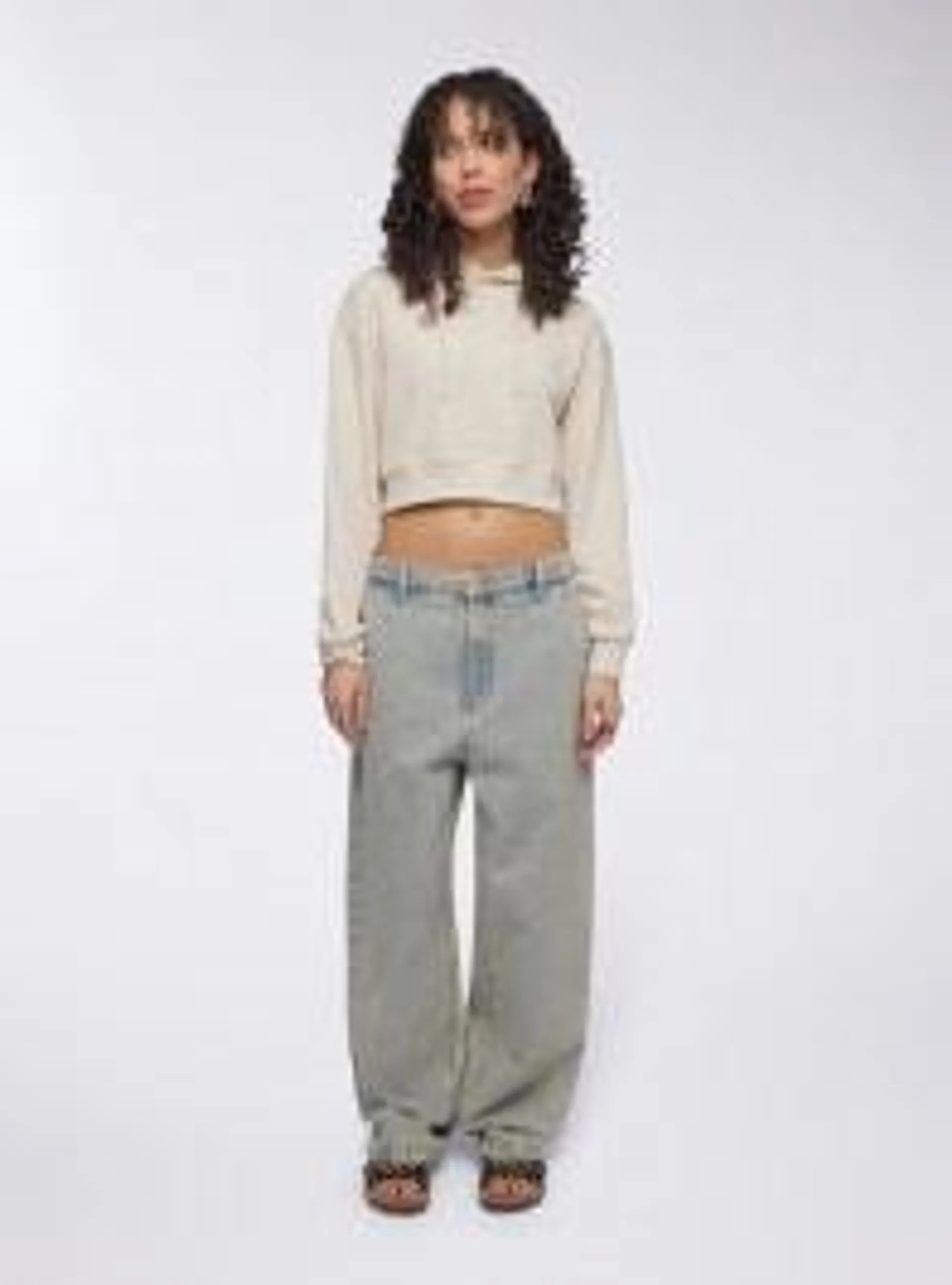 Jeans baggy sovratinto Blu denim medio