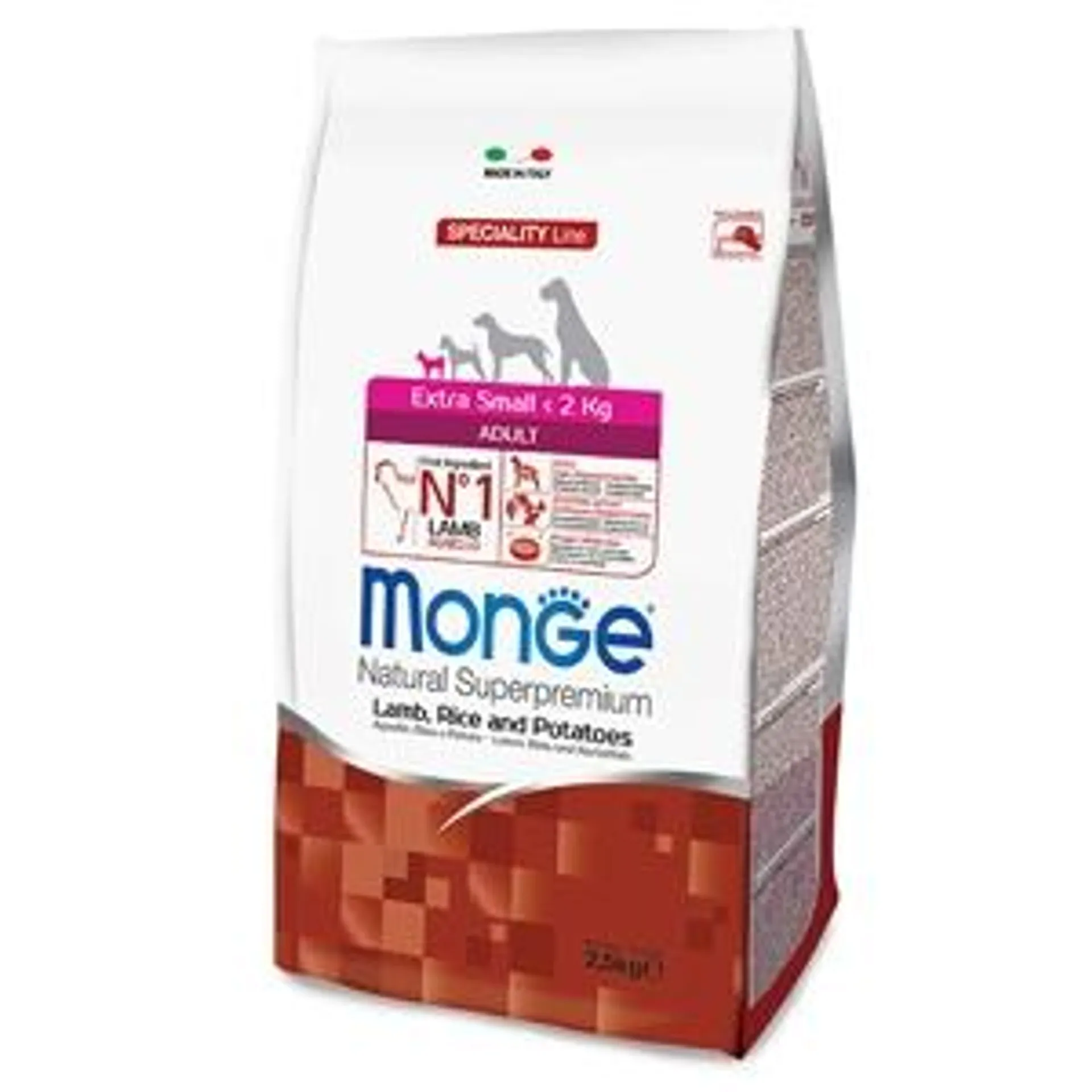 Monge - Natural Superpremium Extra Small Adult Agnello, Riso e Patate