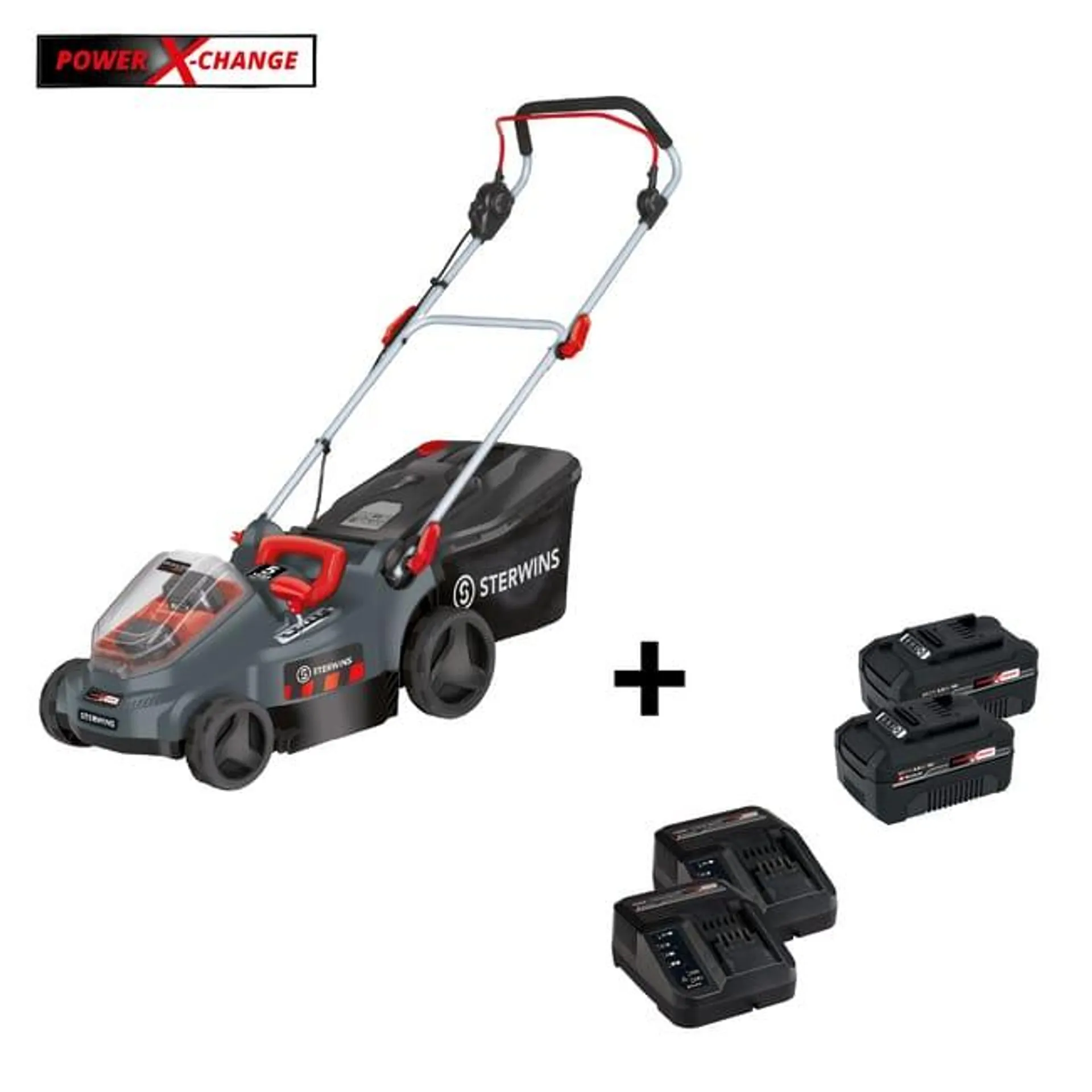 Tagliaerba a batteria a velocità non regolabile STERWINS Powerxchange 36V L 37.5 cm, 2 batterie incluse