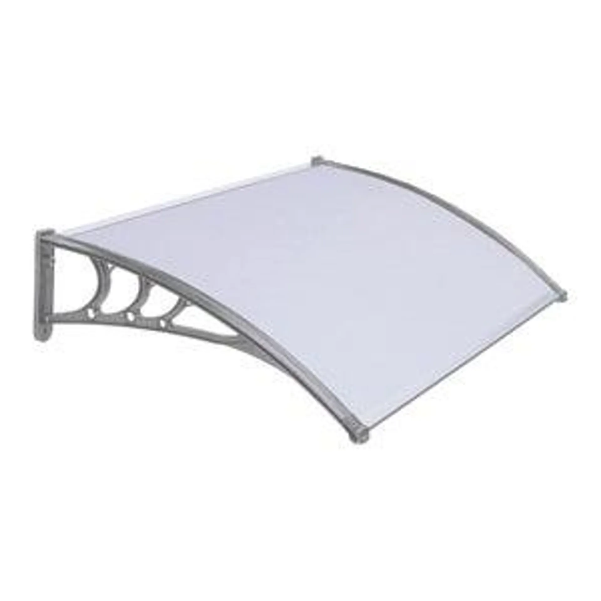 Pensilina in policarbonato grigio L 155 x P 98 cm struttura in pvc