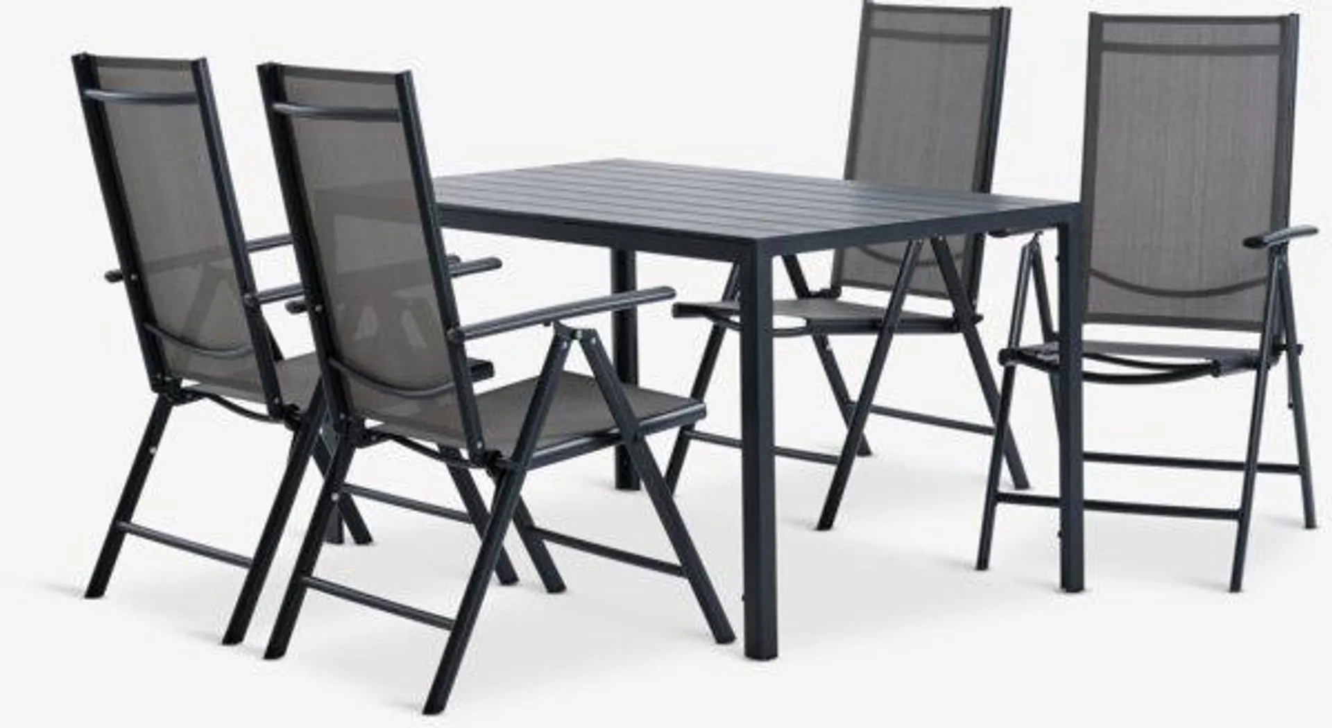 Tavolo JERSORE L140 cm + 4 Sedie MELLBY nero